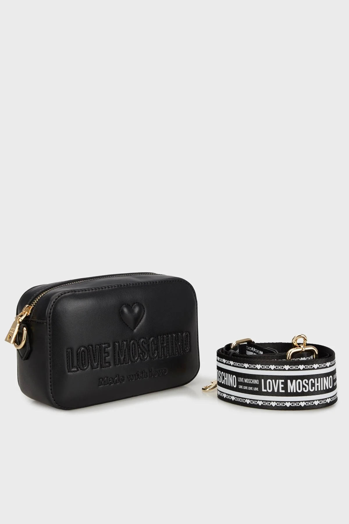 Love Moschino Logolu Çıkarılabilir Askılı Bayan Çanta JC4220PP0MKF0000 SİYAH - 1