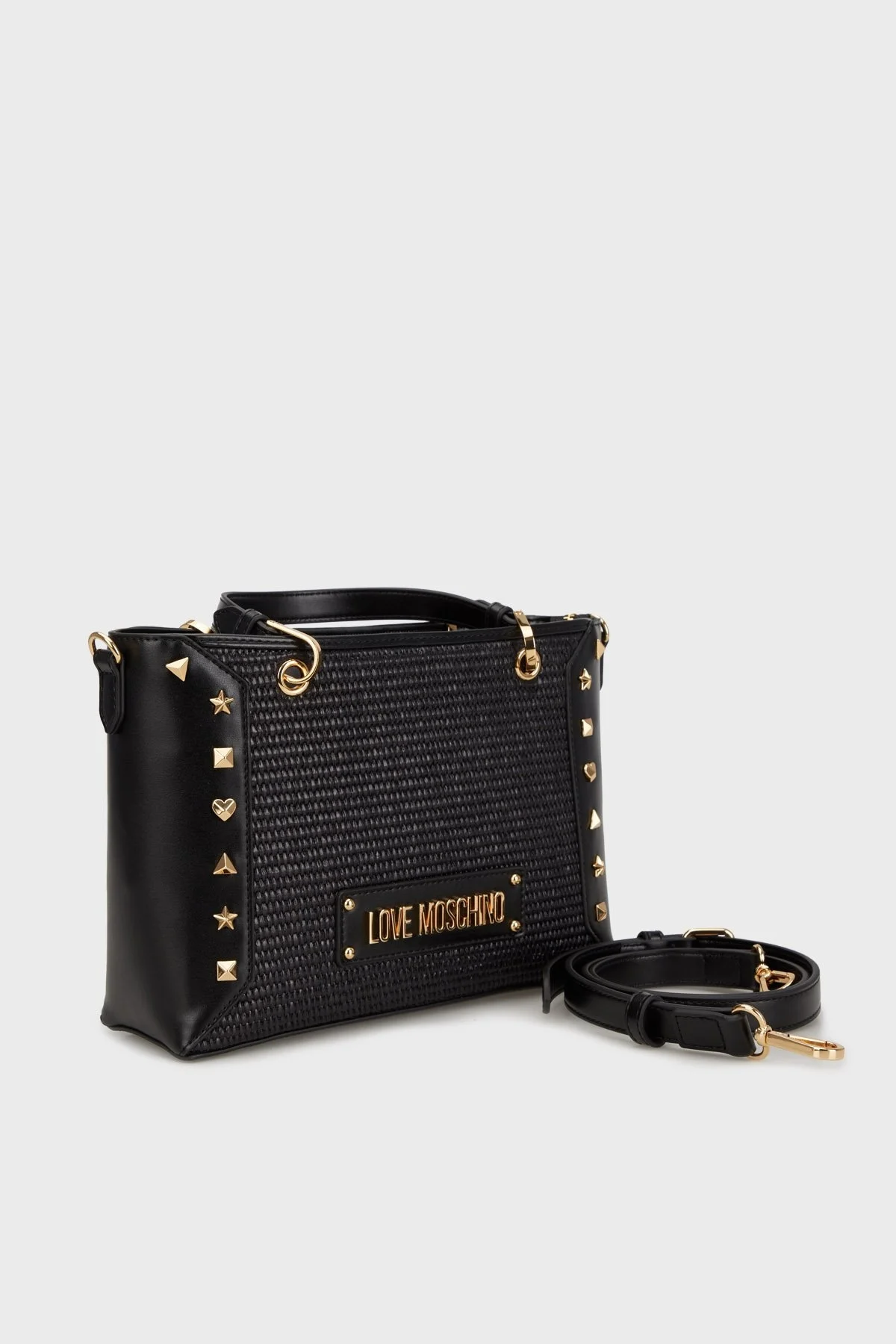 Love Moschino Logolu Çıkarılabilir Askılı Bayan Çanta JC4276PP0MKW100A SİYAH - 5