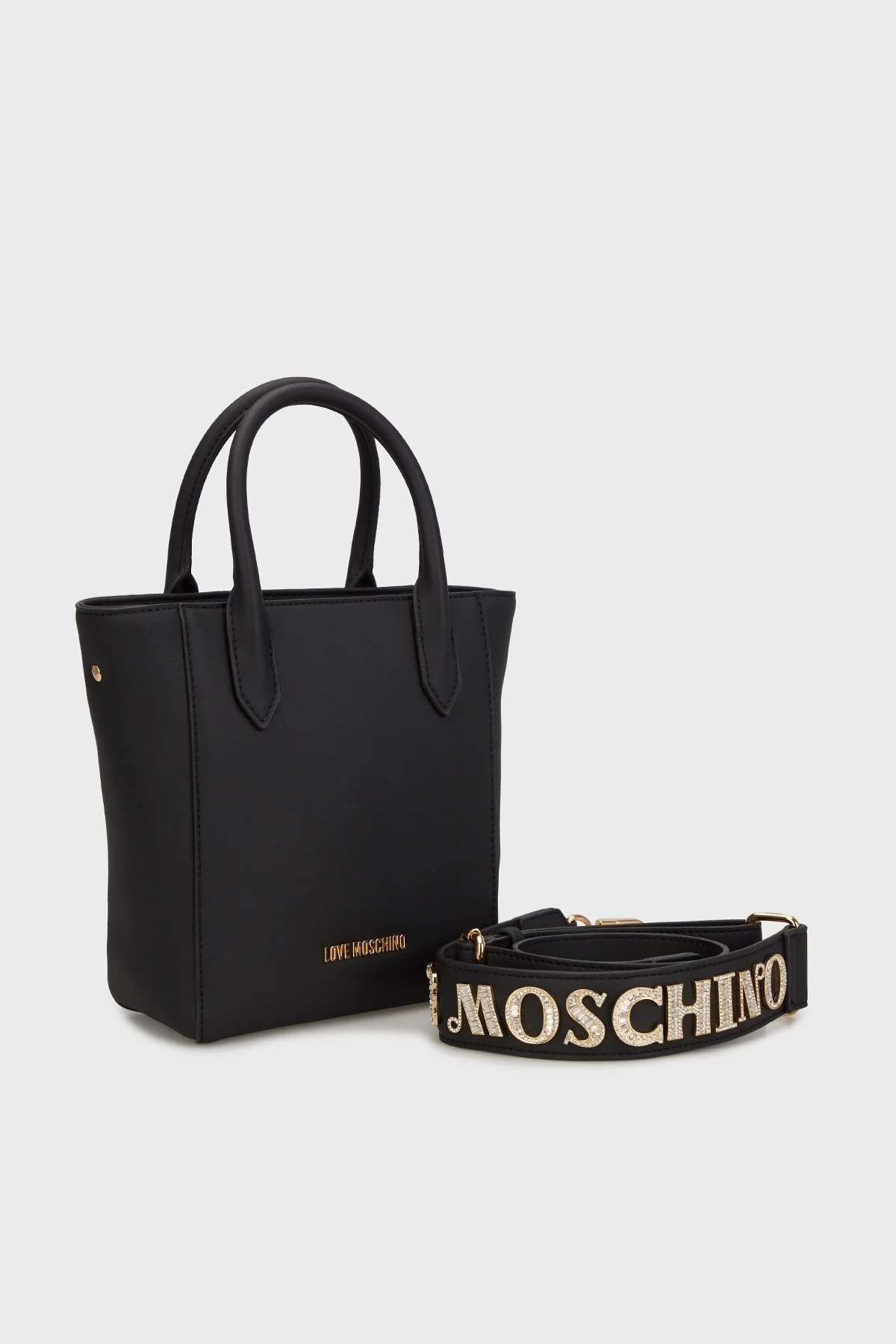 Love Moschino Logolu Çıkarılabilir Askılı Bayan Çanta JC4277PP0MKI0000 SİYAH - 3