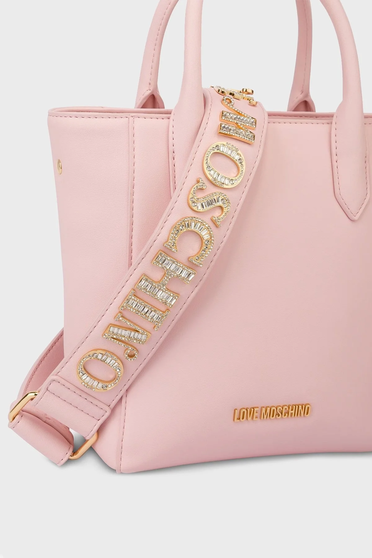 Love Moschino Logolu Çıkarılabilir Askılı Bayan Çanta JC4277PP0MKI0601 PUDRA - 8