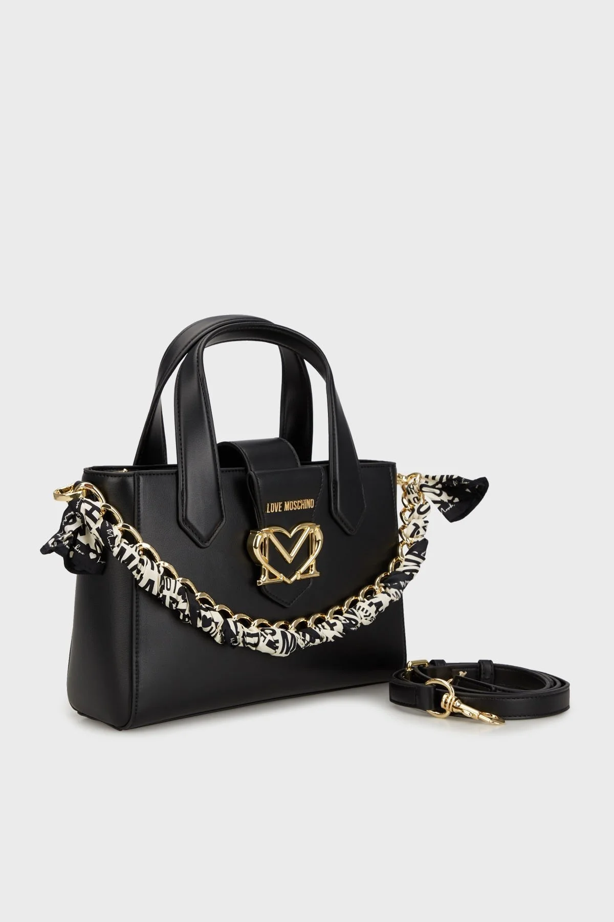Love Moschino Logolu Çıkarılabilir Askılı Bayan Çanta JC4279PP0LKC0000 SİYAH - 1