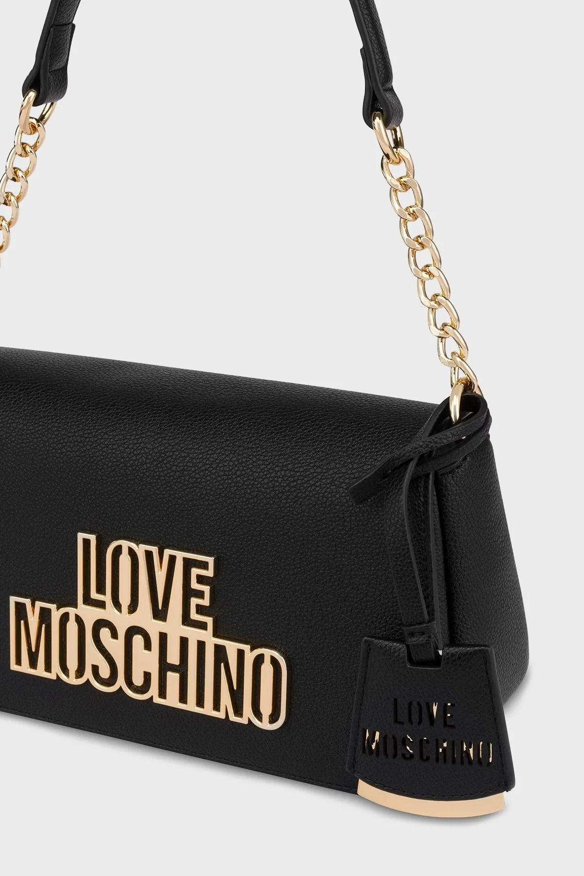 Love Moschino Logolu Çıkarılabilir Askılı Bayan Çanta JC4337PP0LKO0000 SİYAH - 10