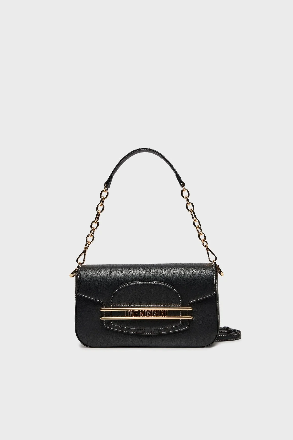 Love Moschino Logolu Çıkarılabilir Askılı Bayan Çanta JC4345PP0LKP0000 SİYAH - 1