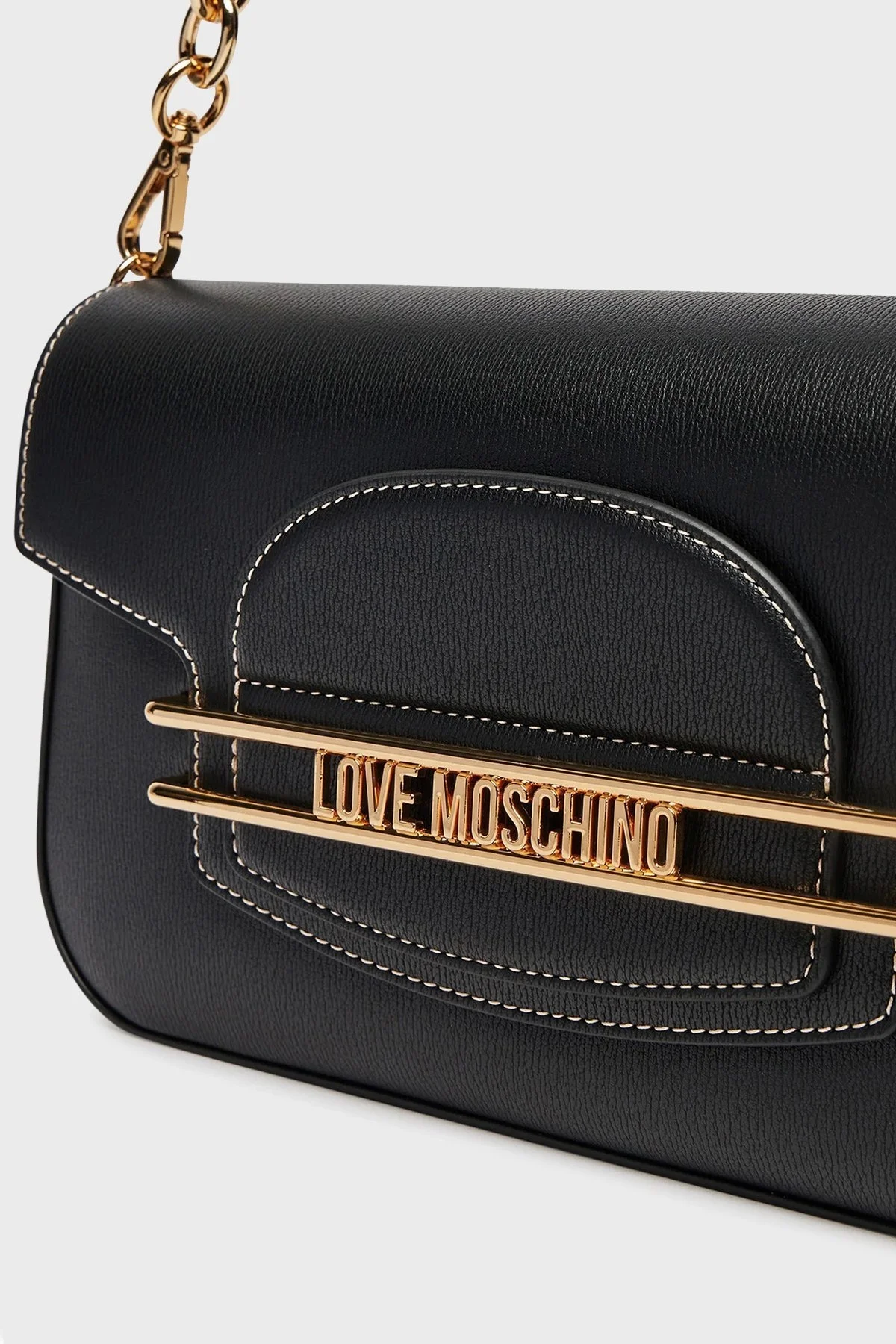 Love Moschino Logolu Çıkarılabilir Askılı Bayan Çanta JC4345PP0LKP0000 SİYAH - 5