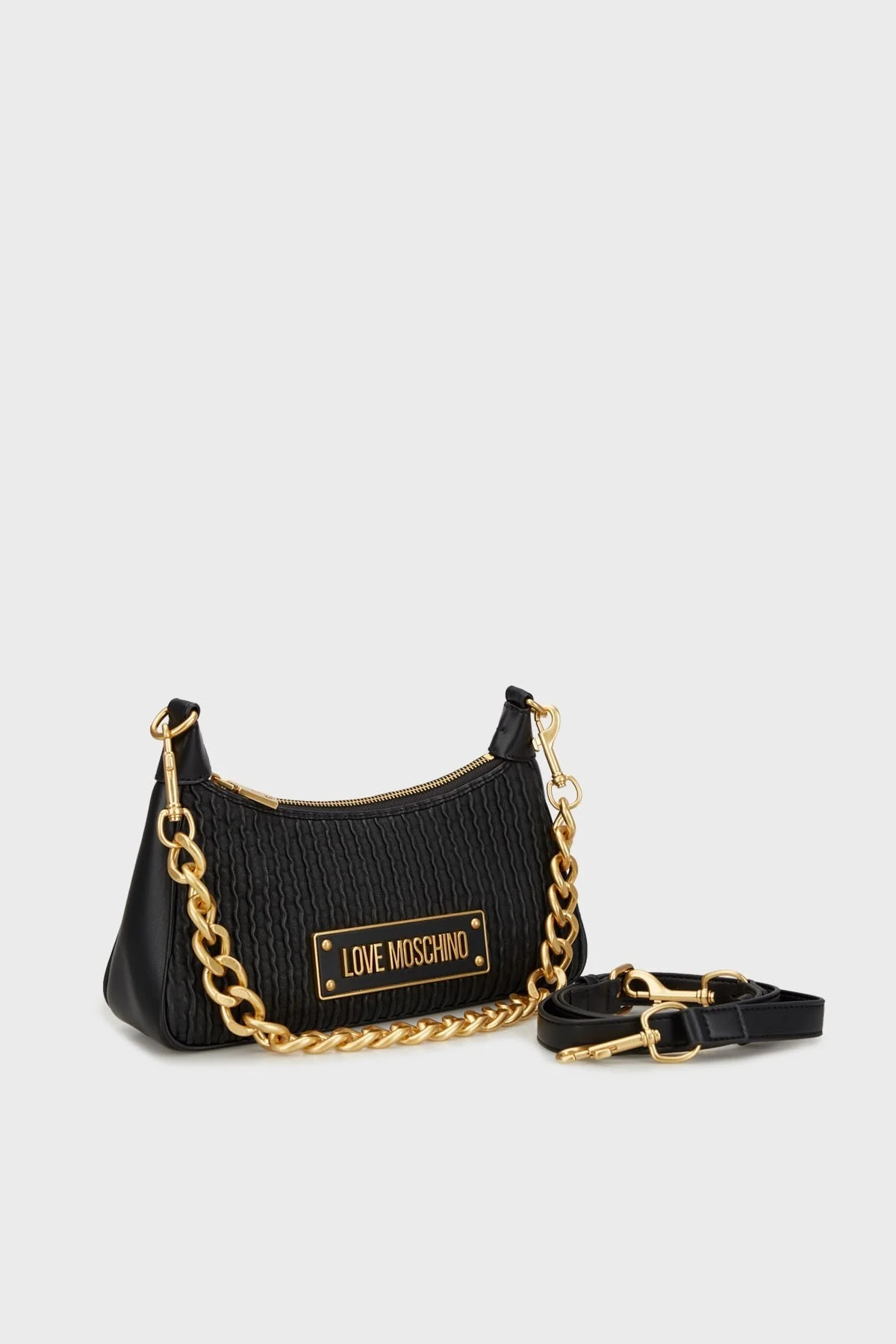Love Moschino Logolu Çıkarılabilir Askılı Bayan Çanta JC4357PP0LK1100A SİYAH - 1