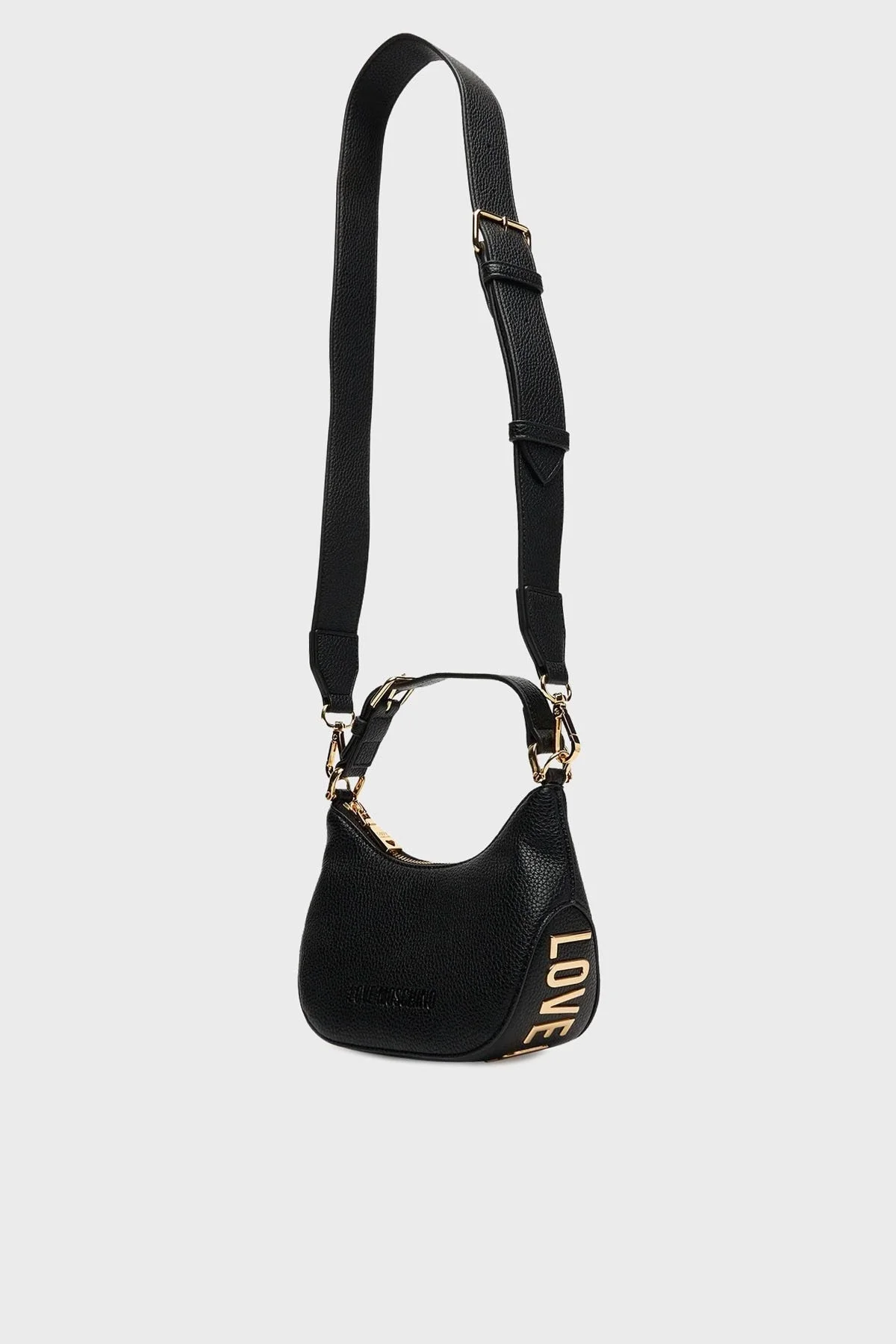 Love Moschino Logolu Çıkarılabilir Askılı Mini Bayan Çanta JC4019PP1NLT0000 SİYAH - 4