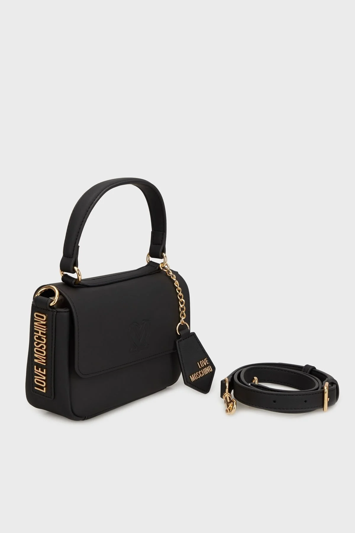 Love Moschino Logolu Çıkarılabilir Askılı Mini Bayan Çanta JC4294PP1NL1500A SİYAH - 1