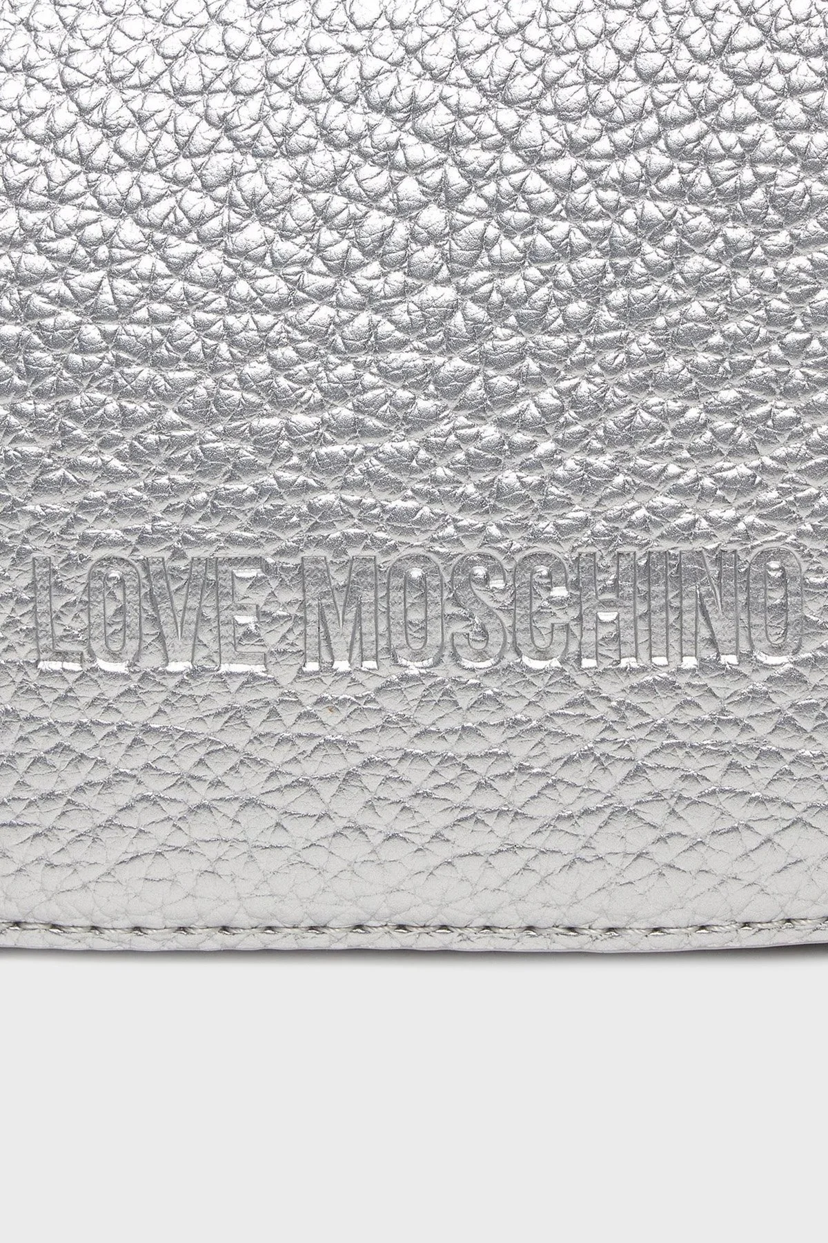 Love Moschino Logolu Çıkarılabilir Omuz Askılı Bayan Çanta JC4019PP0ILT190B GÜMÜŞ - 4