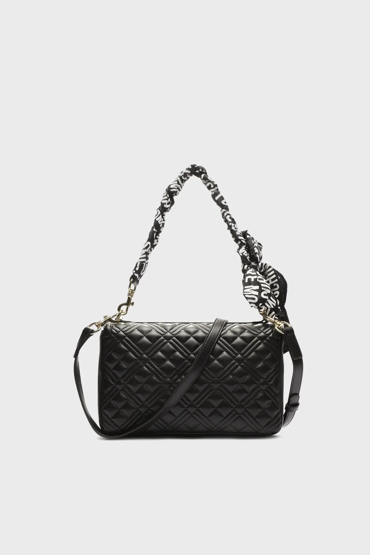 Love Moschino Logolu Çıkarılabilir Omuz Askılı Kapitone Bayan Çanta JC4269PP0HKM100A SİYAH - 4