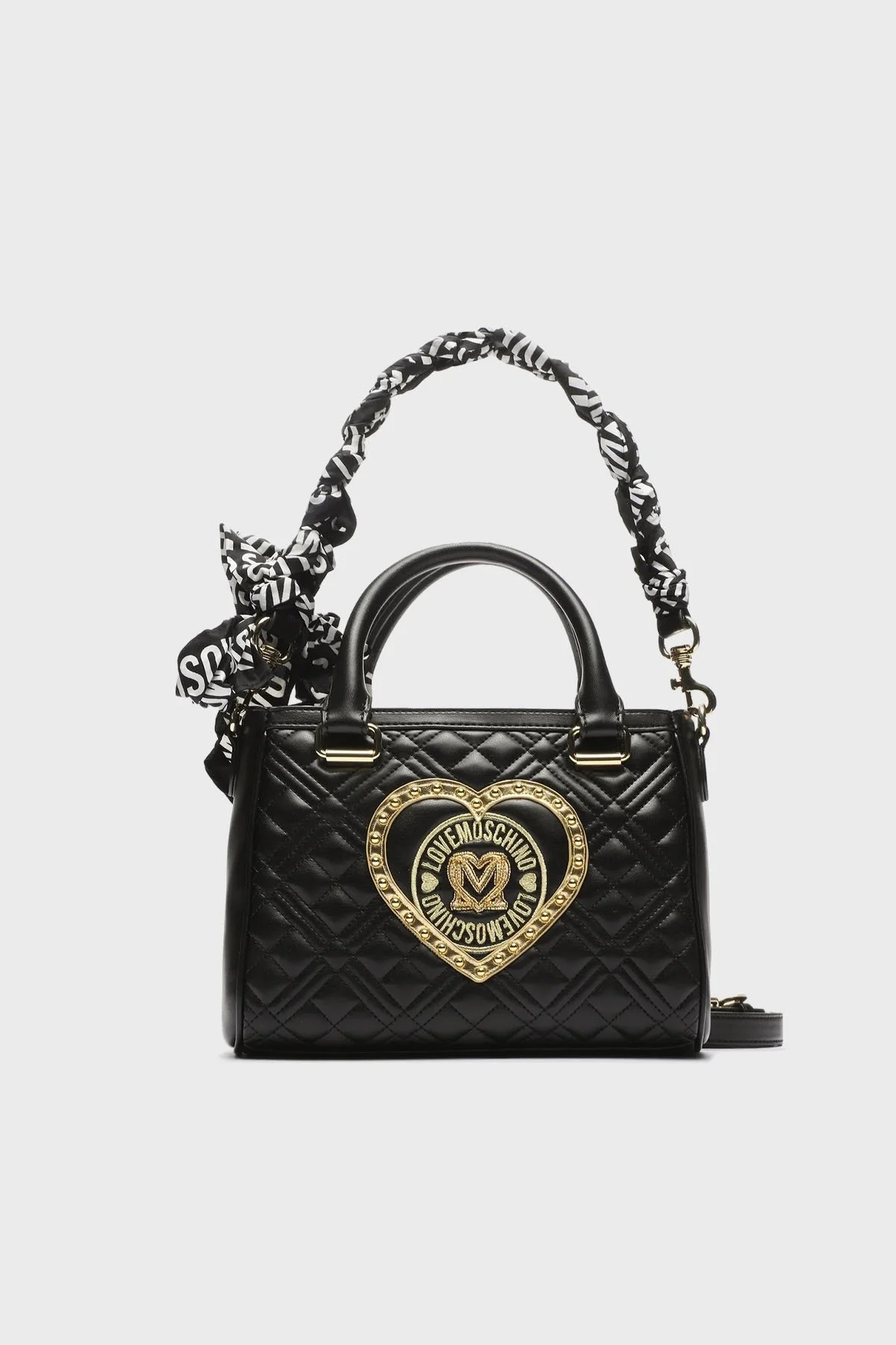 Love Moschino Logolu Çıkarılabilir Omuz Askılı Kapitone Bayan Çanta JC4270PP0HKM100A SİYAH - 1