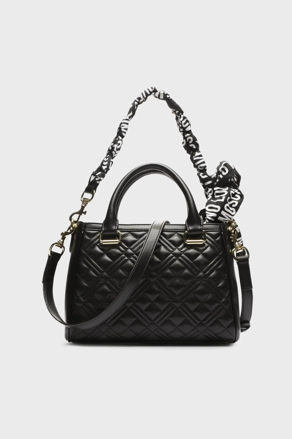 Love Moschino Logolu Çıkarılabilir Omuz Askılı Kapitone Bayan Çanta JC4270PP0HKM100A SİYAH - 4