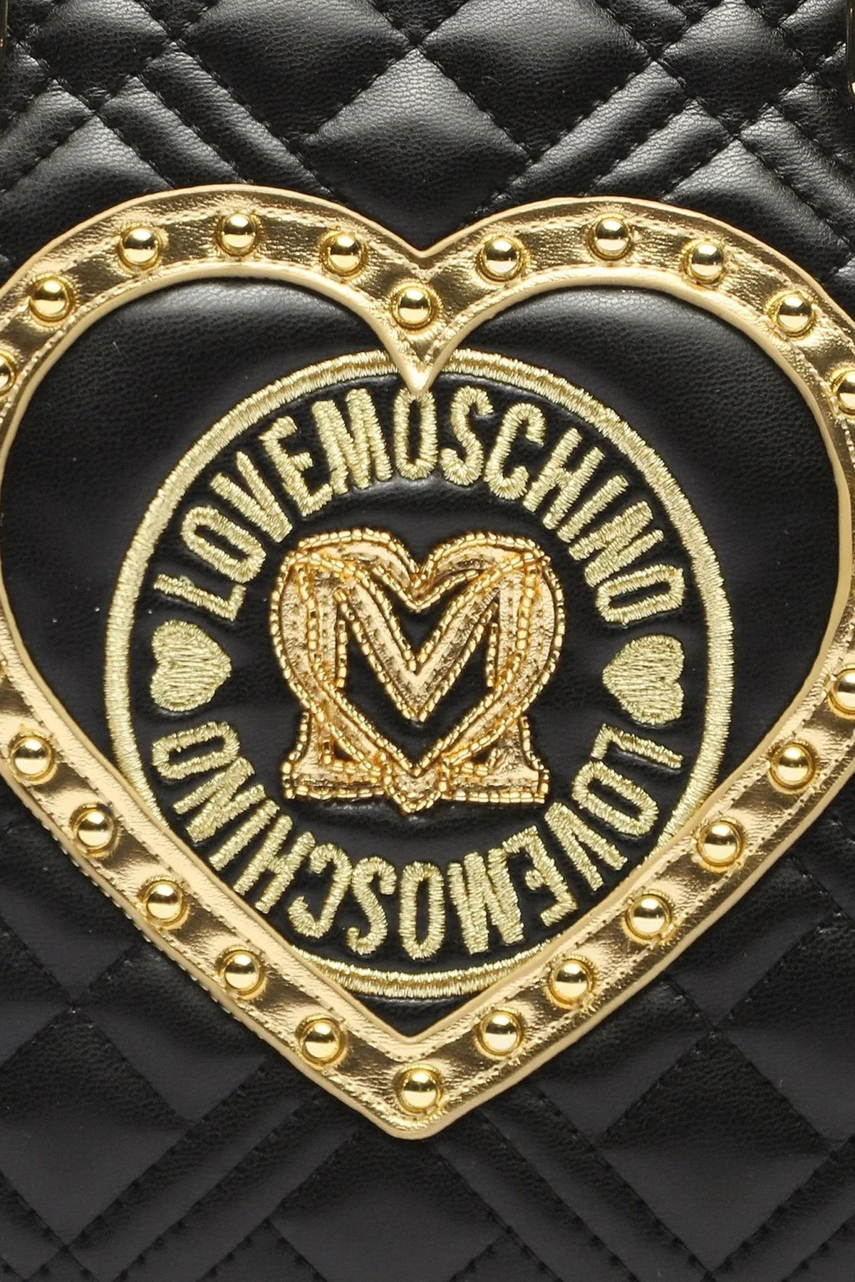 Love Moschino Logolu Çıkarılabilir Omuz Askılı Kapitone Bayan Çanta JC4270PP0HKM100A SİYAH - 5