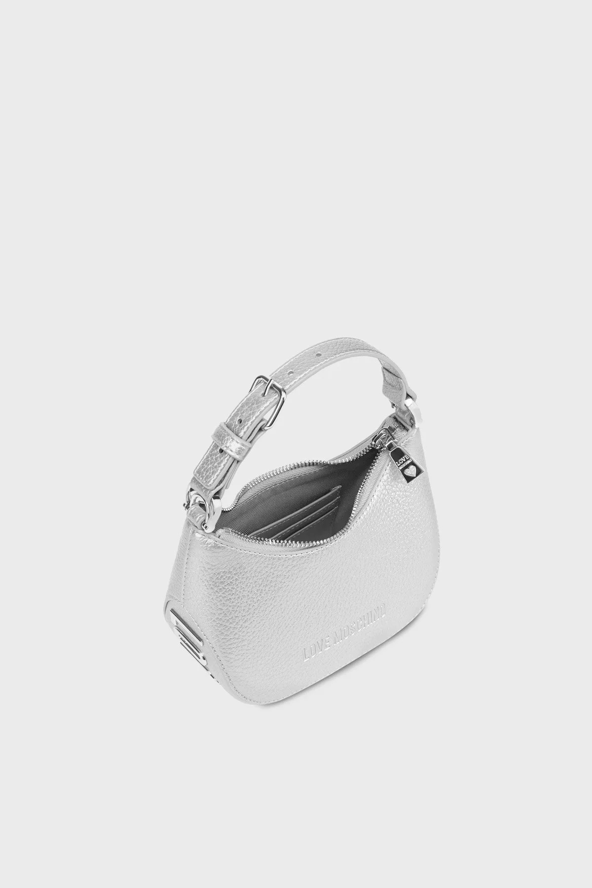 Love Moschino Logolu Çıkarılabilir Uzatma Askılı Bayan Çanta JC4019PP1ILT190B GÜMÜŞ - 3