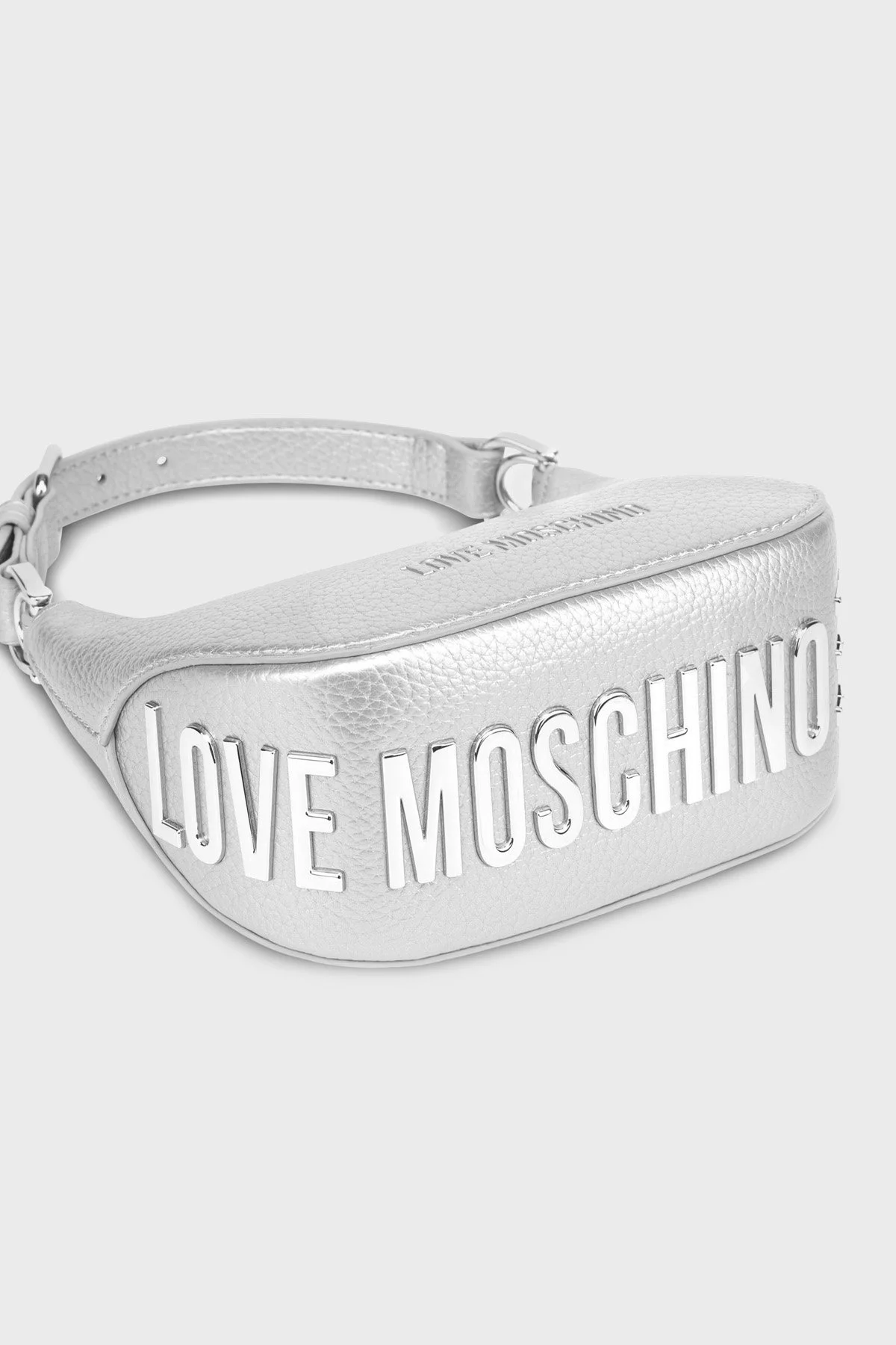 Love Moschino Logolu Çıkarılabilir Uzatma Askılı Bayan Çanta JC4019PP1ILT190B GÜMÜŞ - 4