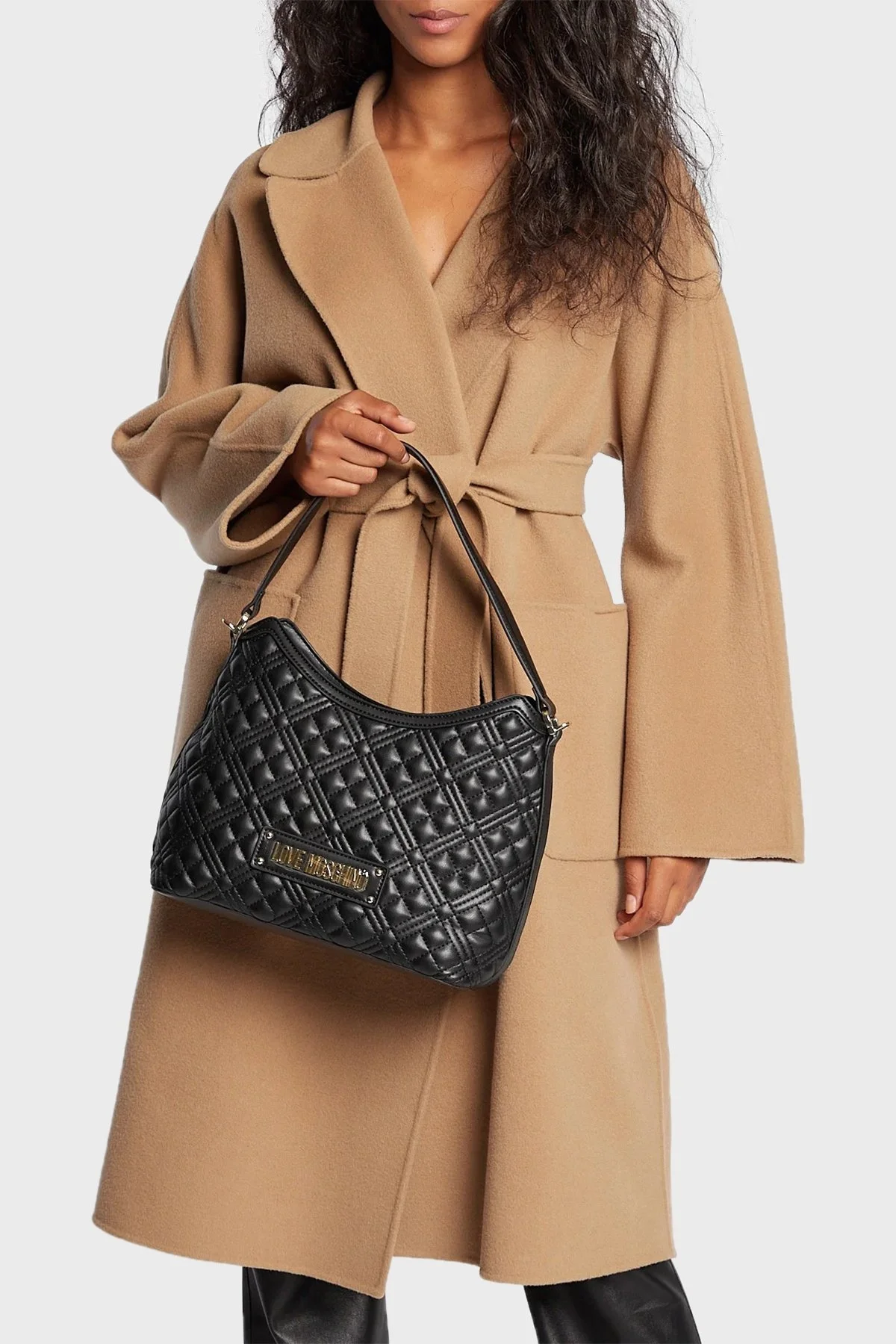 Love Moschino Logolu Çıkarılabilir Uzatma Askılı Bayan Çanta JC4023PP1FLA0000 SİYAH - 2