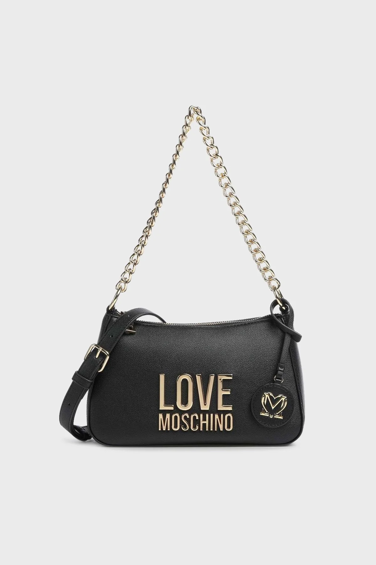 Love Moschino Logolu Çıkarılabilir Uzatma Askılı Bayan Çanta JC4108PP1GLI0000 SİYAH - 1