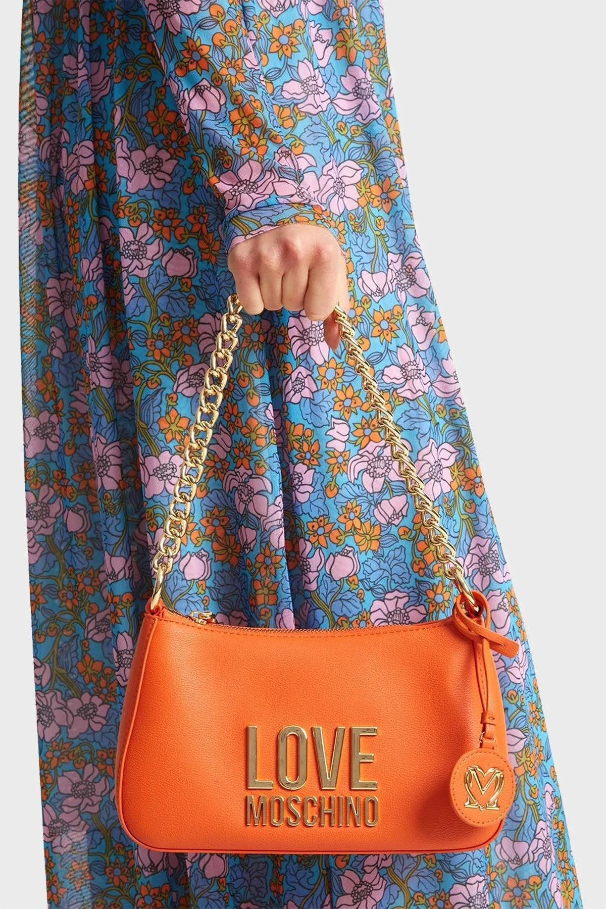 Love Moschino Logolu Çıkarılabilir Uzatma Askılı Bayan Çanta JC4108PP1GLI0450 TURUNCU - 2