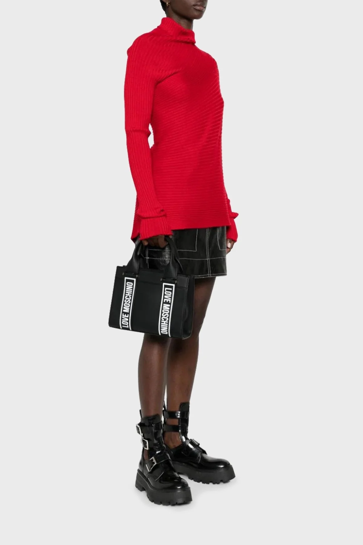 Love Moschino Logolu Çıkarılabilir Uzatma Askılı Bayan Çanta JC4207PP0HKG100A SİYAH - 2