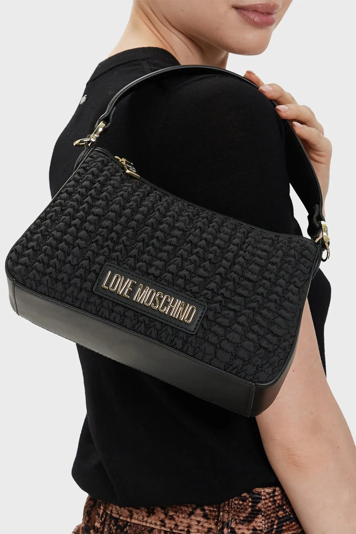Love Moschino Logolu Çıkarılabilir Uzatma Askılı Bayan Çanta JC4240PP0IKB100A SİYAH - 2