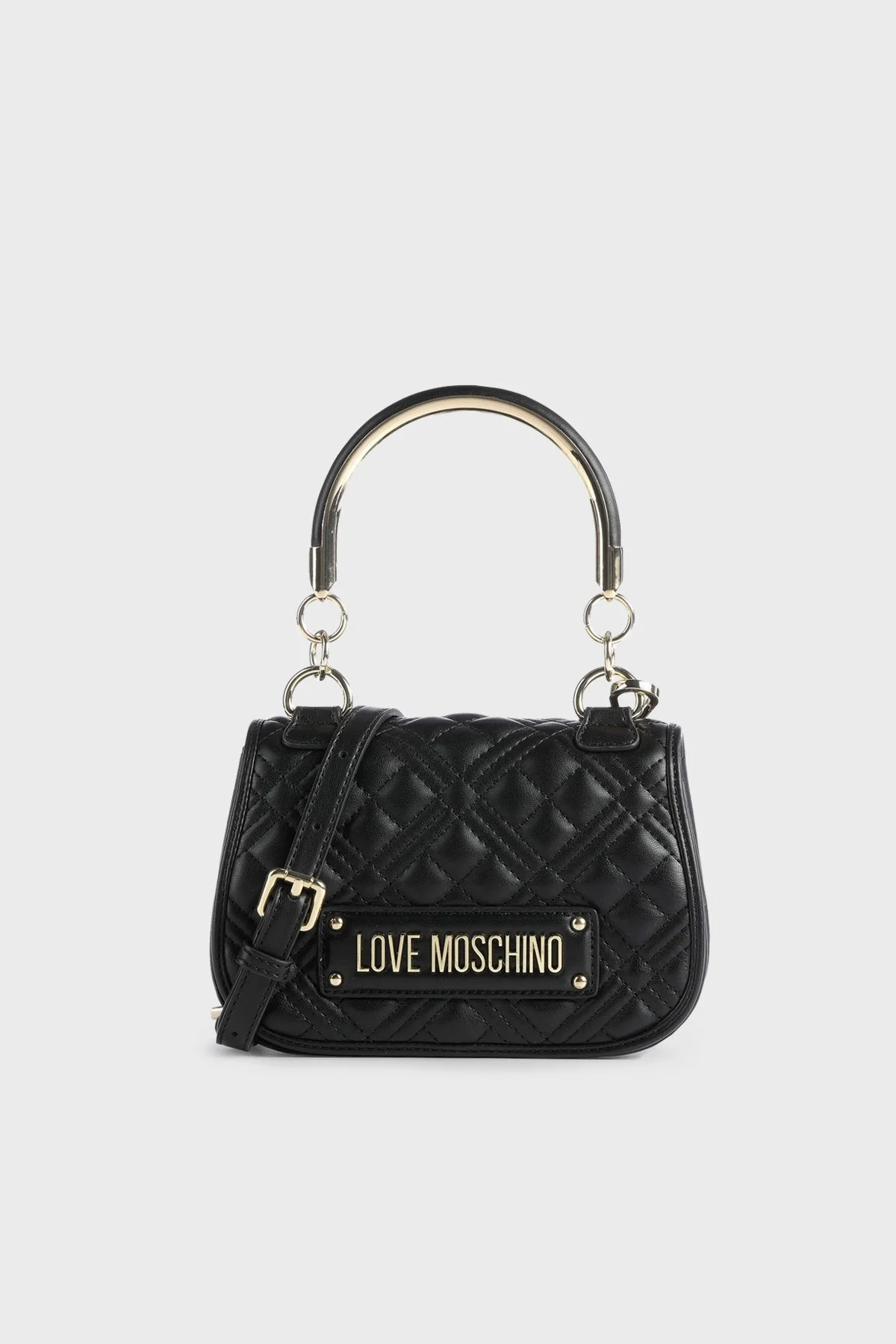 Love Moschino Logolu Çıkarılabilir Uzatma Askılı Bayan Çanta JC4285PP0GKA0000 SİYAH - 1