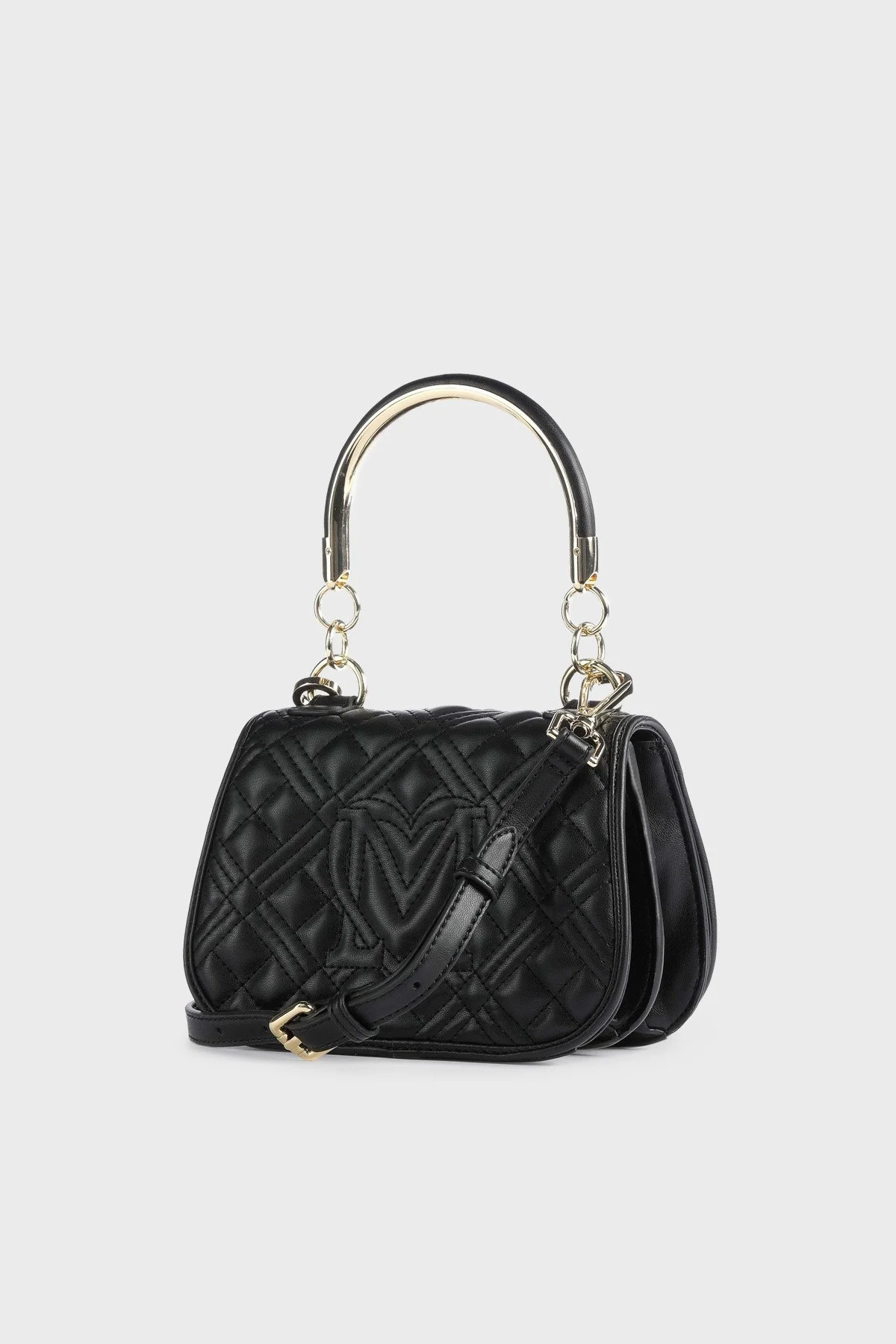 Love Moschino Logolu Çıkarılabilir Uzatma Askılı Bayan Çanta JC4285PP0GKA0000 SİYAH - 2