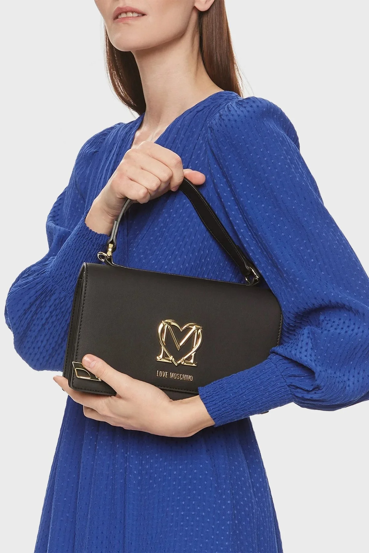 Love Moschino Logolu Çıkarılabilir Uzatma Askılı Bayan Çanta JC4285PP0IKJ100A SİYAH - 2