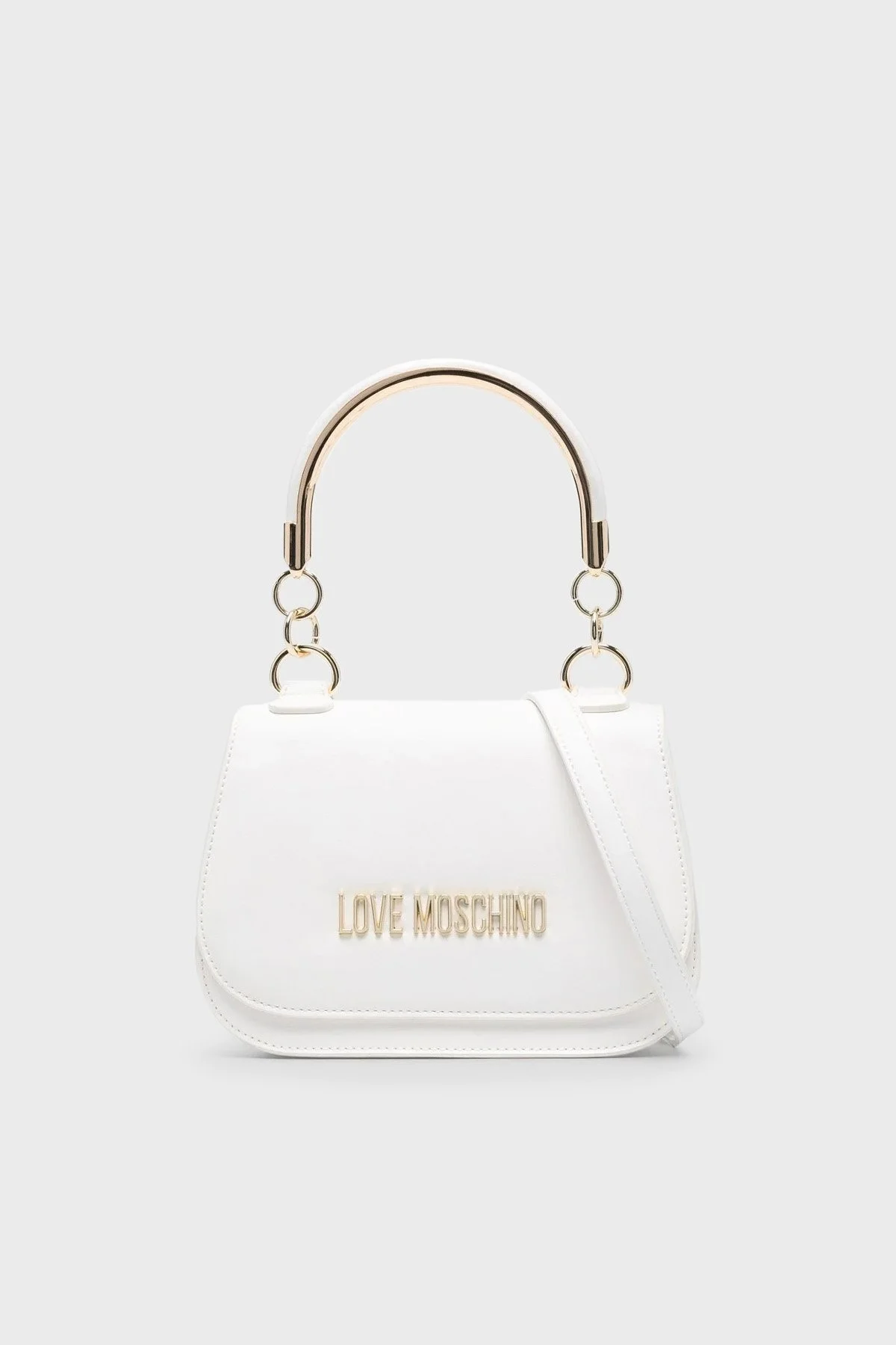 Love Moschino Logolu Çıkarılabilir Uzatma Askılı Bayan Çanta JC4286PP0GKF0100 BEYAZ - 1