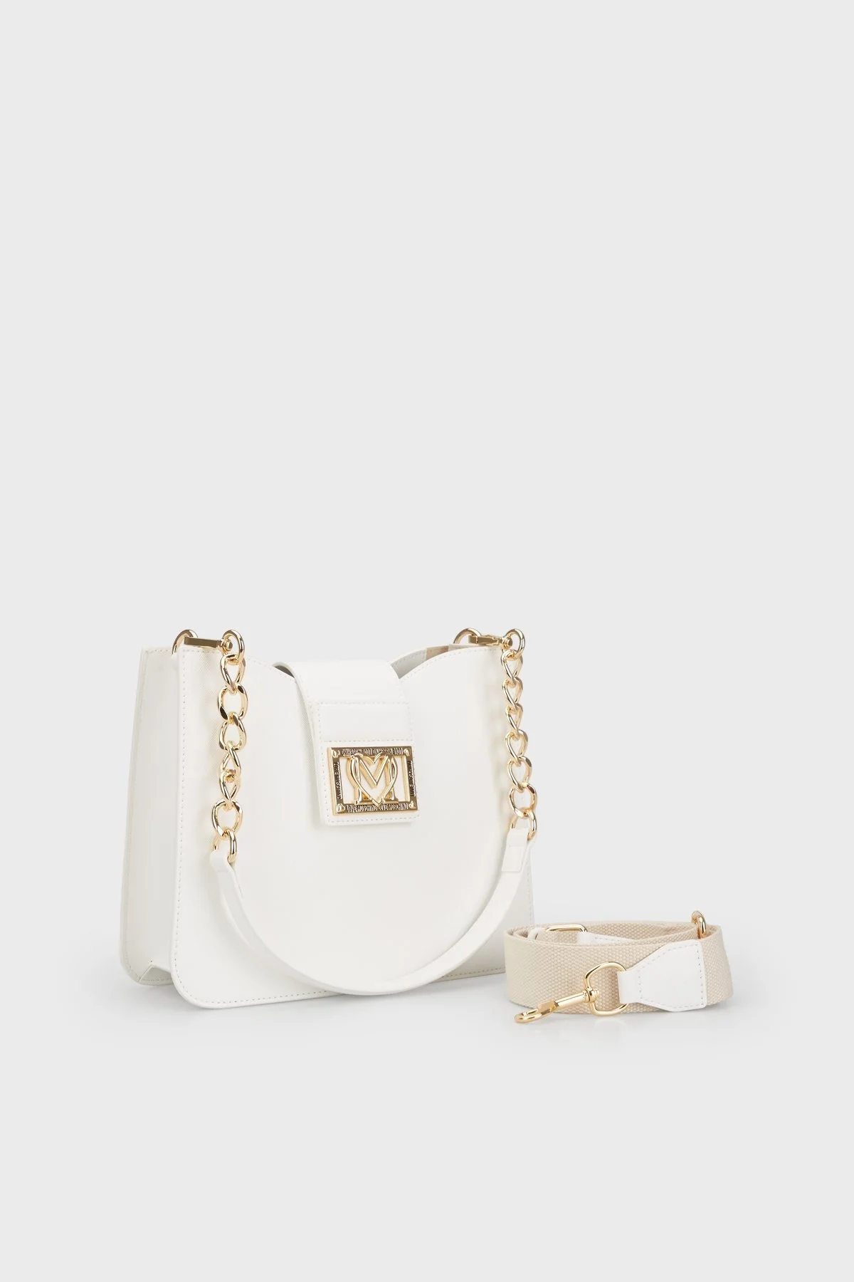 Love Moschino Logolu Çıkarılabilir Uzatma Askılı Bayan Çanta JC4331PP0IKS0100 BEYAZ - 2
