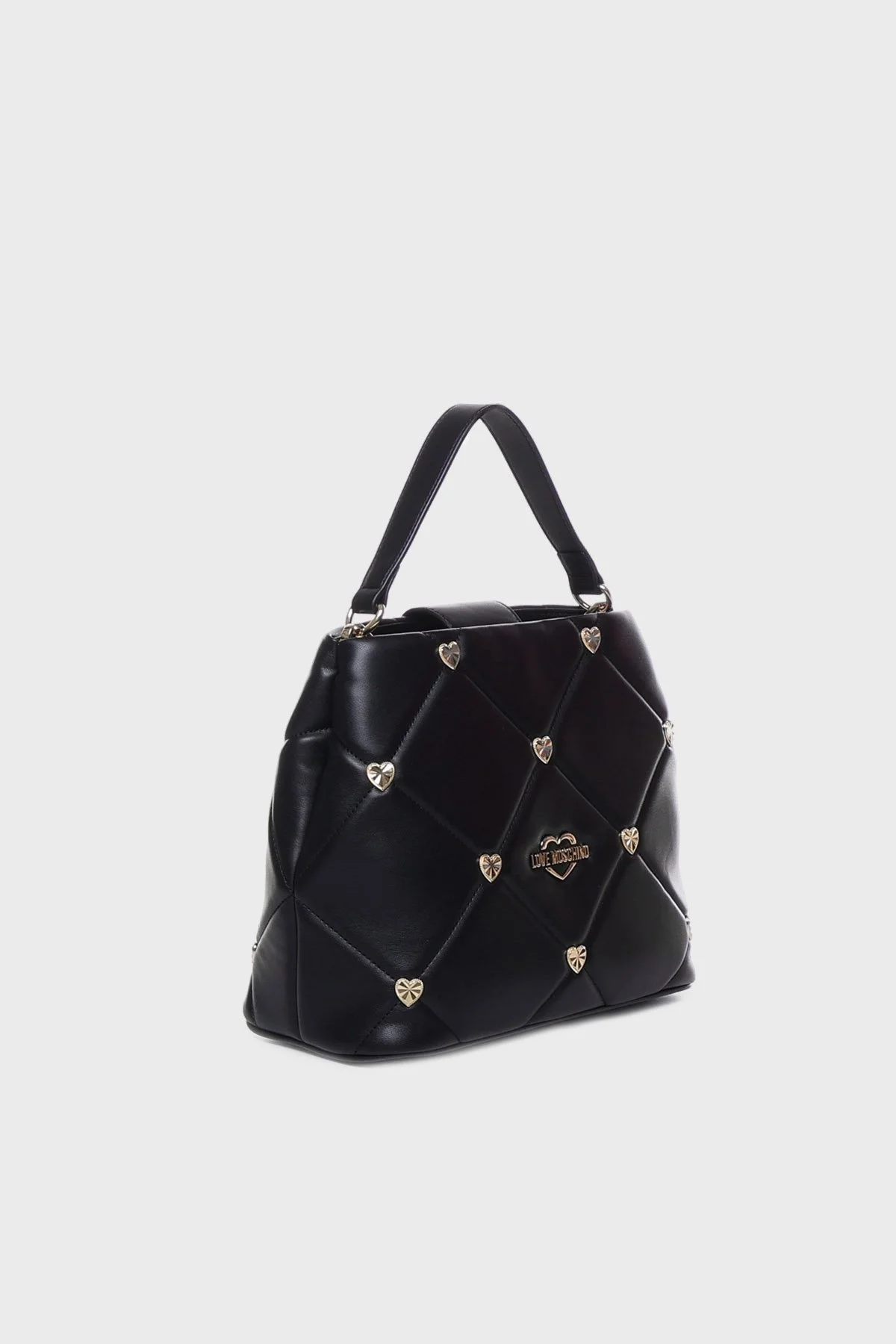 Love Moschino Logolu Çıkarılabilir Uzatma Askılı Kapitone Bayan Çanta JC4083PP1GLZ0000 SİYAH - 2