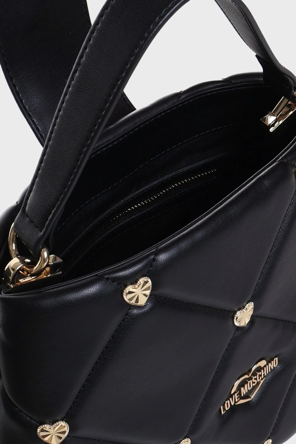 Love Moschino Logolu Çıkarılabilir Uzatma Askılı Kapitone Bayan Çanta JC4083PP1GLZ0000 SİYAH - 4