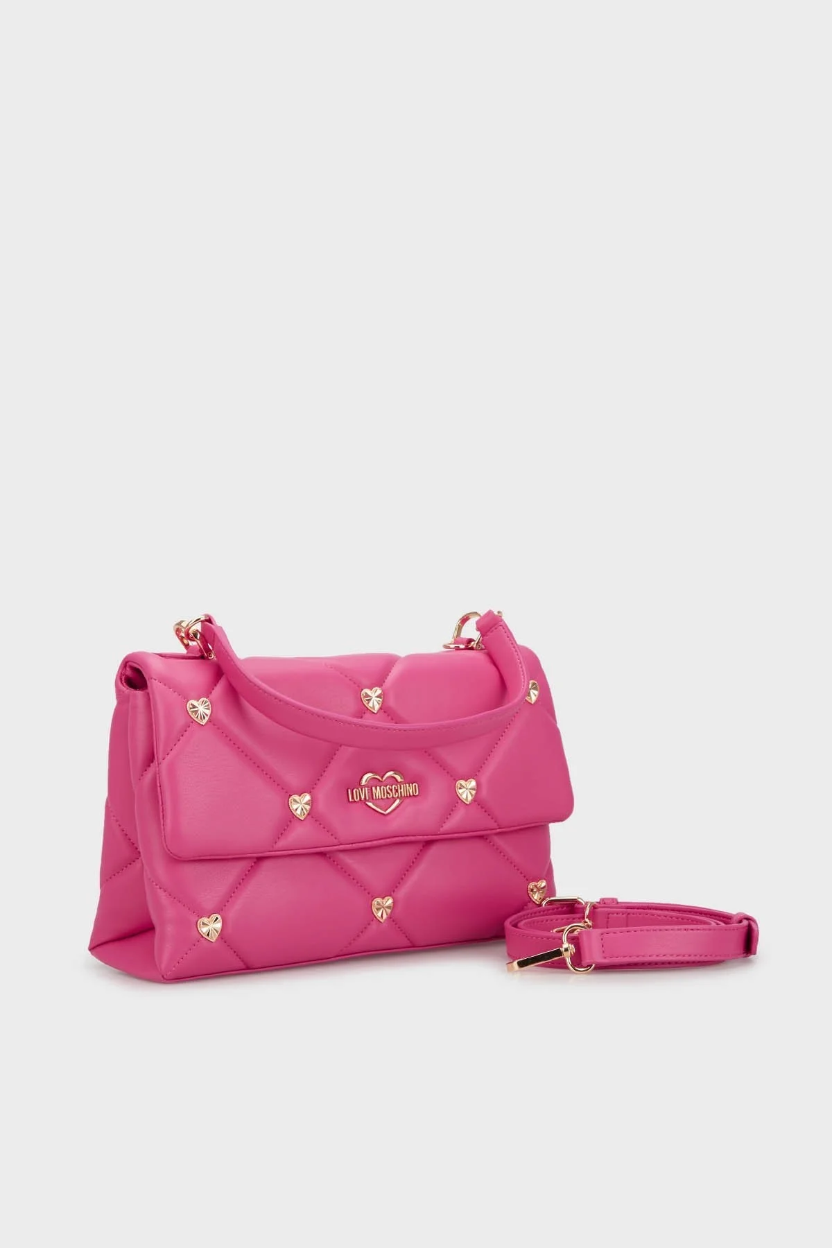 Love Moschino Logolu Çıkarılabilir Uzatma Askılı Kapitone Bayan Çanta JC4184PP0HLZ0604 PEMBE - 3