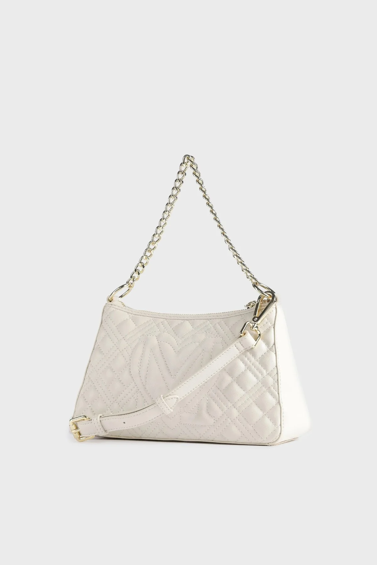 Love Moschino Logolu Çıkarılabilir Uzatma Askılı Zincirli Bayan Çanta JC4135PP0GLA0103 BEJ - 2