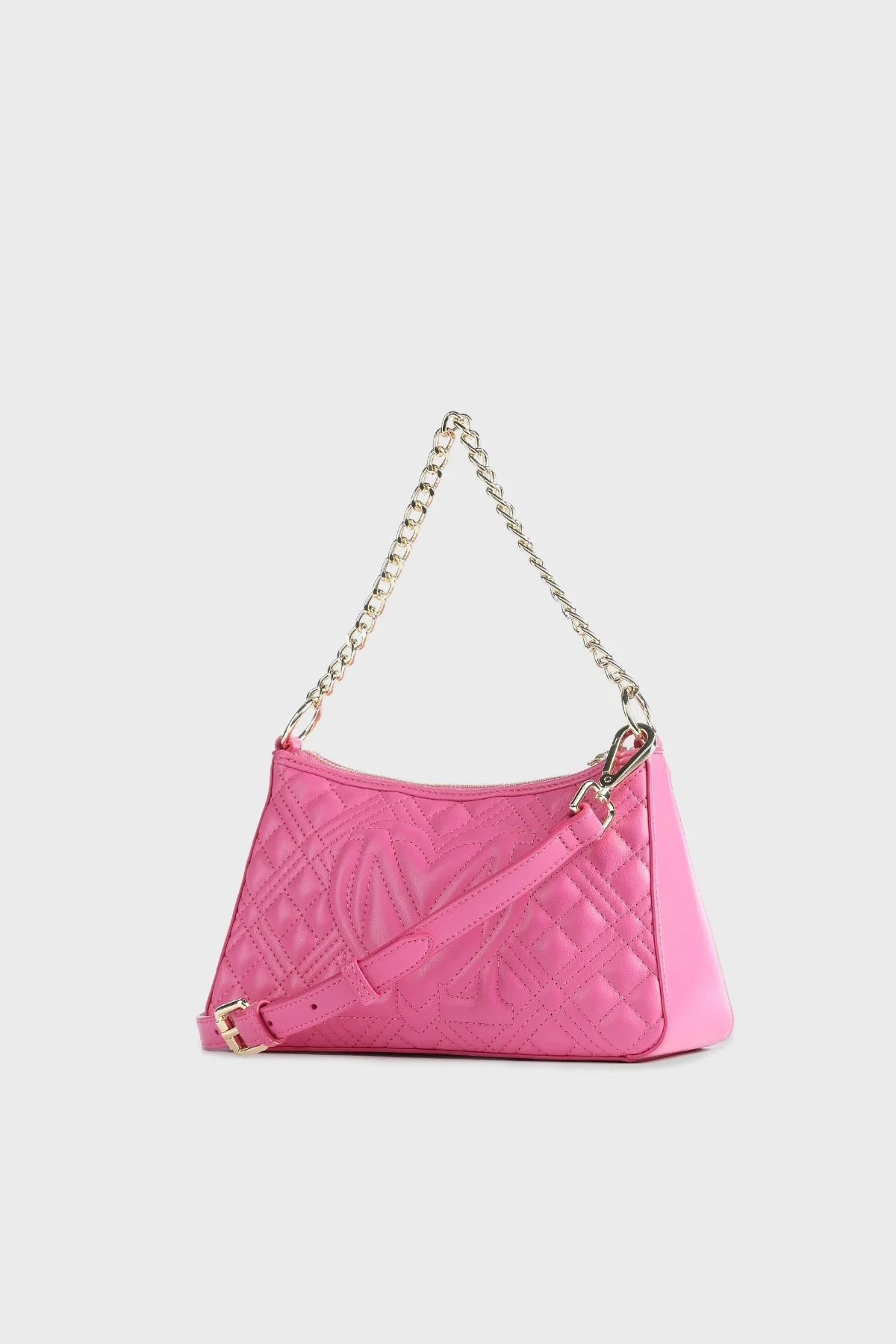 Love Moschino Logolu Çıkarılabilir Uzatma Askılı Zincirli Bayan Çanta JC4135PP0GLA0604 FUŞYA - 3