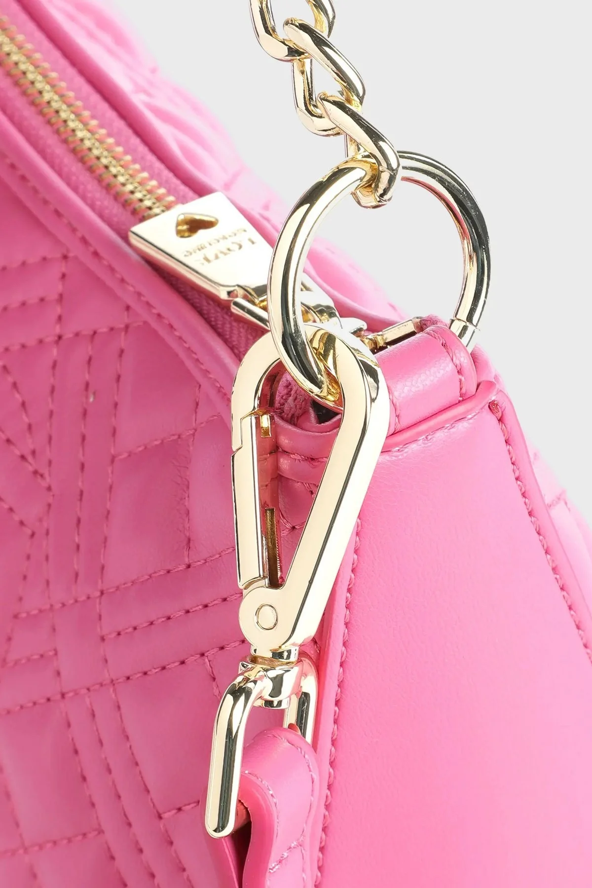 Love Moschino Logolu Çıkarılabilir Uzatma Askılı Zincirli Bayan Çanta JC4135PP0GLA0604 FUŞYA - 4