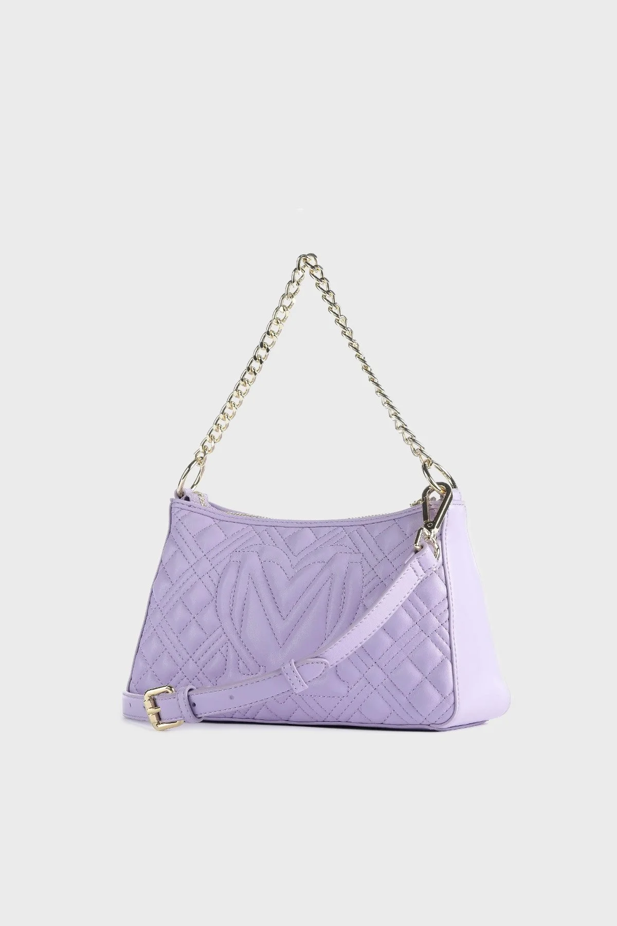 Love Moschino Logolu Çıkarılabilir Uzatma Askılı Zincirli Bayan Çanta JC4135PP0GLA0651 LİLA - 2