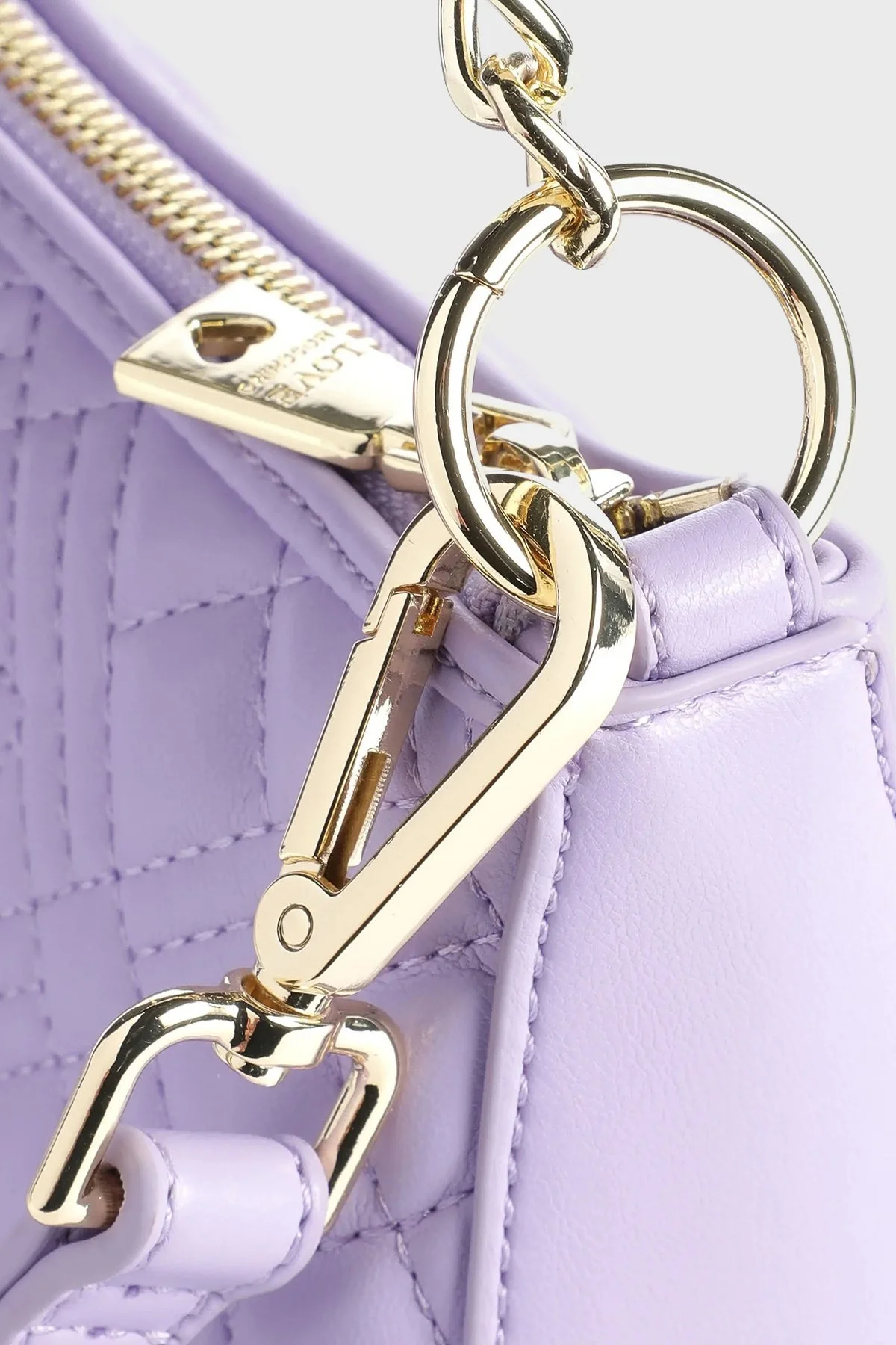 Love Moschino Logolu Çıkarılabilir Uzatma Askılı Zincirli Bayan Çanta JC4135PP0GLA0651 LİLA - 3