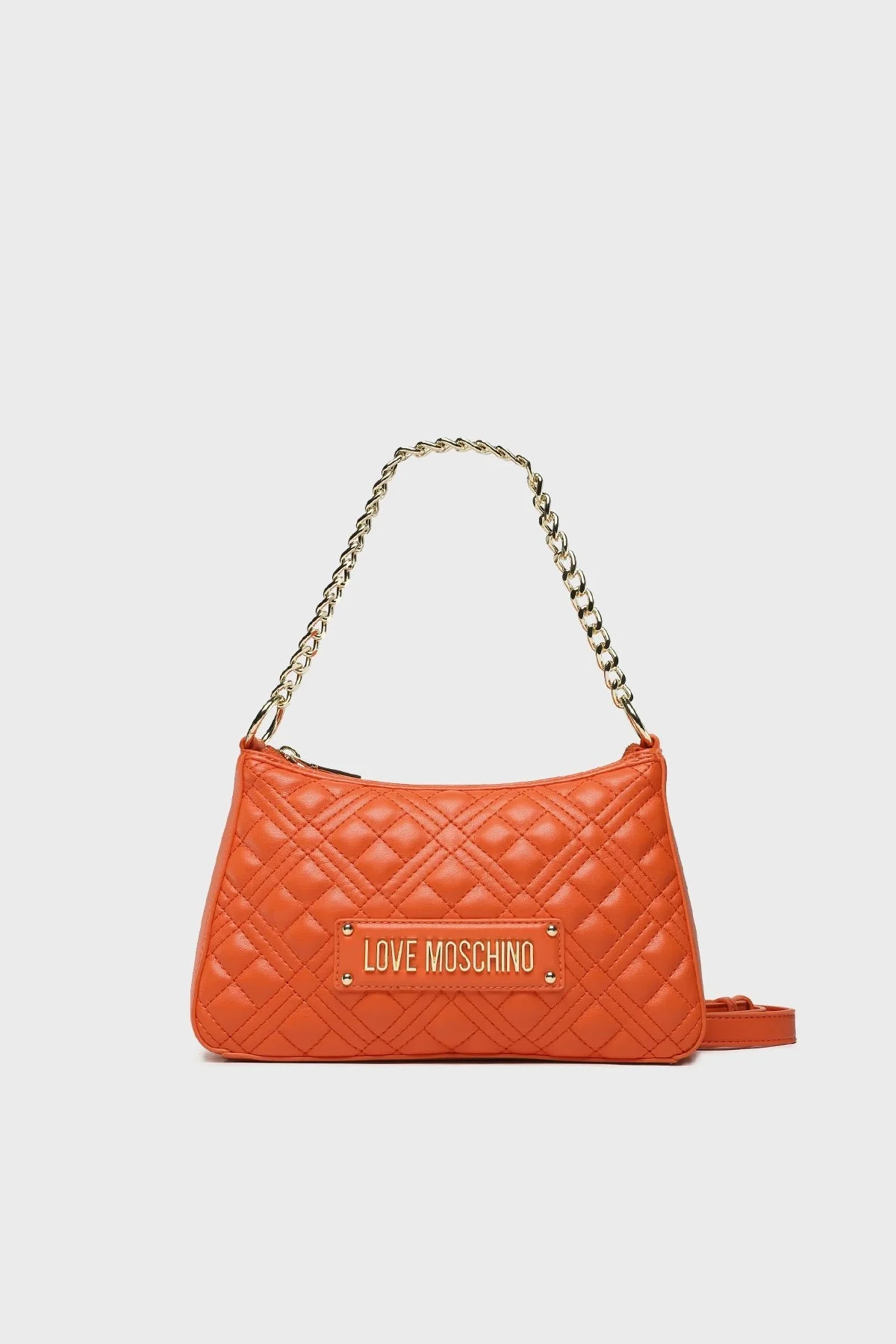 Love Moschino Logolu Çıkarılabilir Uzatma Askılı Zincirli Bayan Çanta JC4135PP1GLA0450 TURUNCU - 1