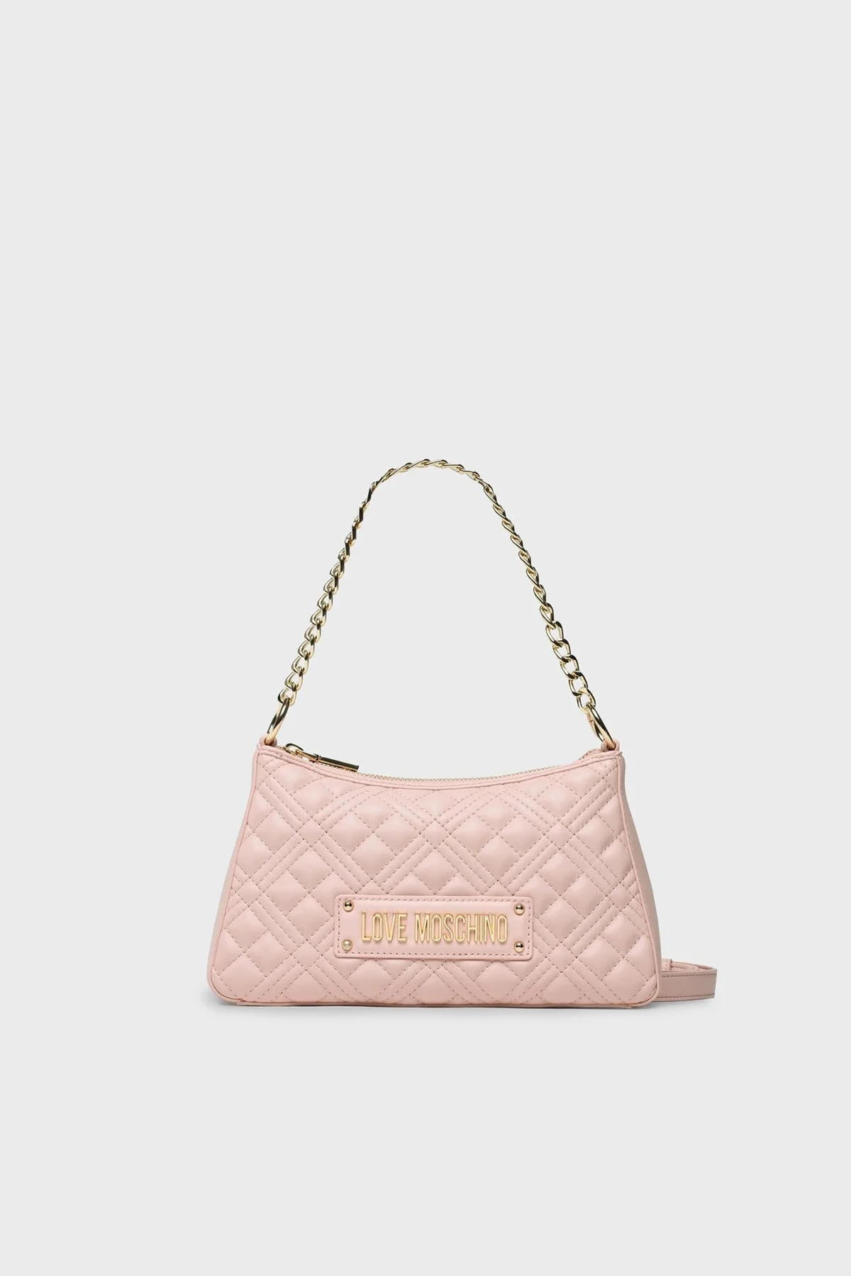 Love Moschino Logolu Çıkarılabilir Uzatma Askılı Zincirli Bayan Çanta JC4135PP1GLA0609 PUDRA - 1