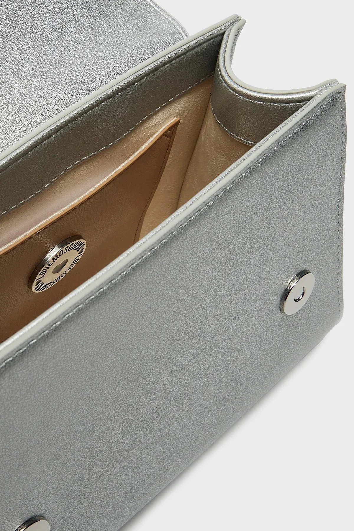 Love Moschino Logolu Çıkarılabilir Zincir Askılı Bayan Çanta JC4024PP1MKD196B GÜMÜŞ - 3