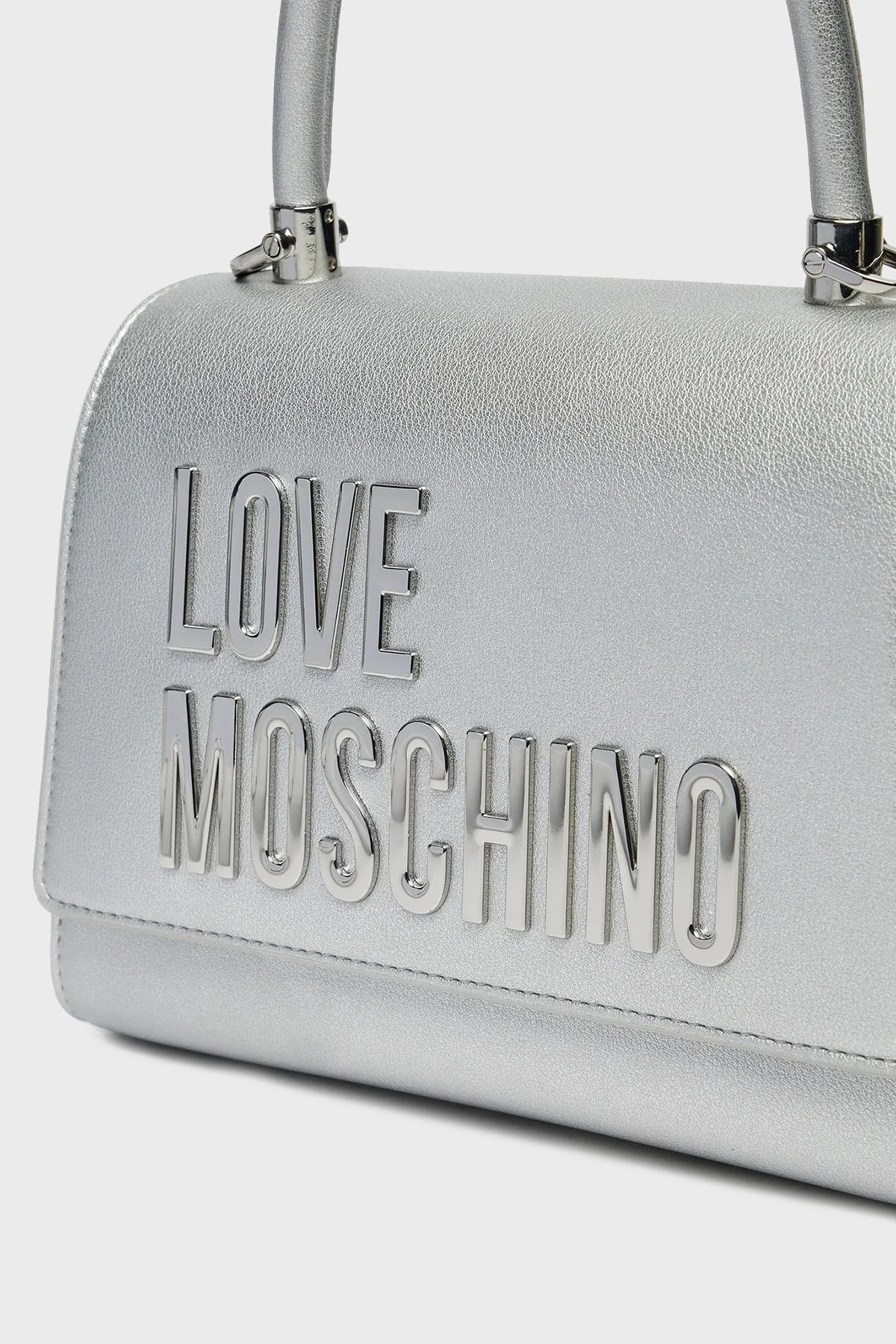 Love Moschino Logolu Çıkarılabilir Zincir Askılı Bayan Çanta JC4024PP1MKD196B GÜMÜŞ - 4