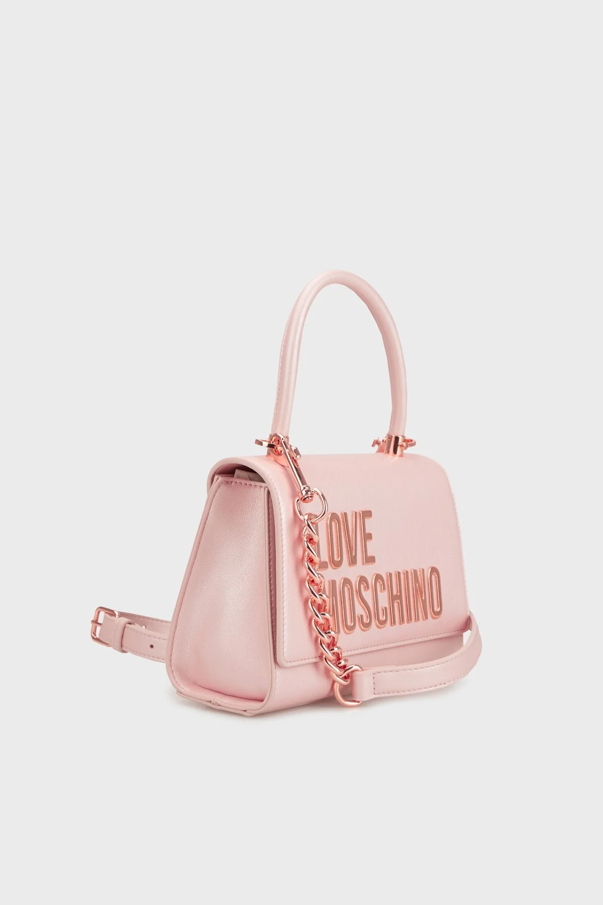 Love Moschino Logolu Çıkarılabilir Zincir Askılı Bayan Çanta JC4024PP1MKD197A PEMBE - 7