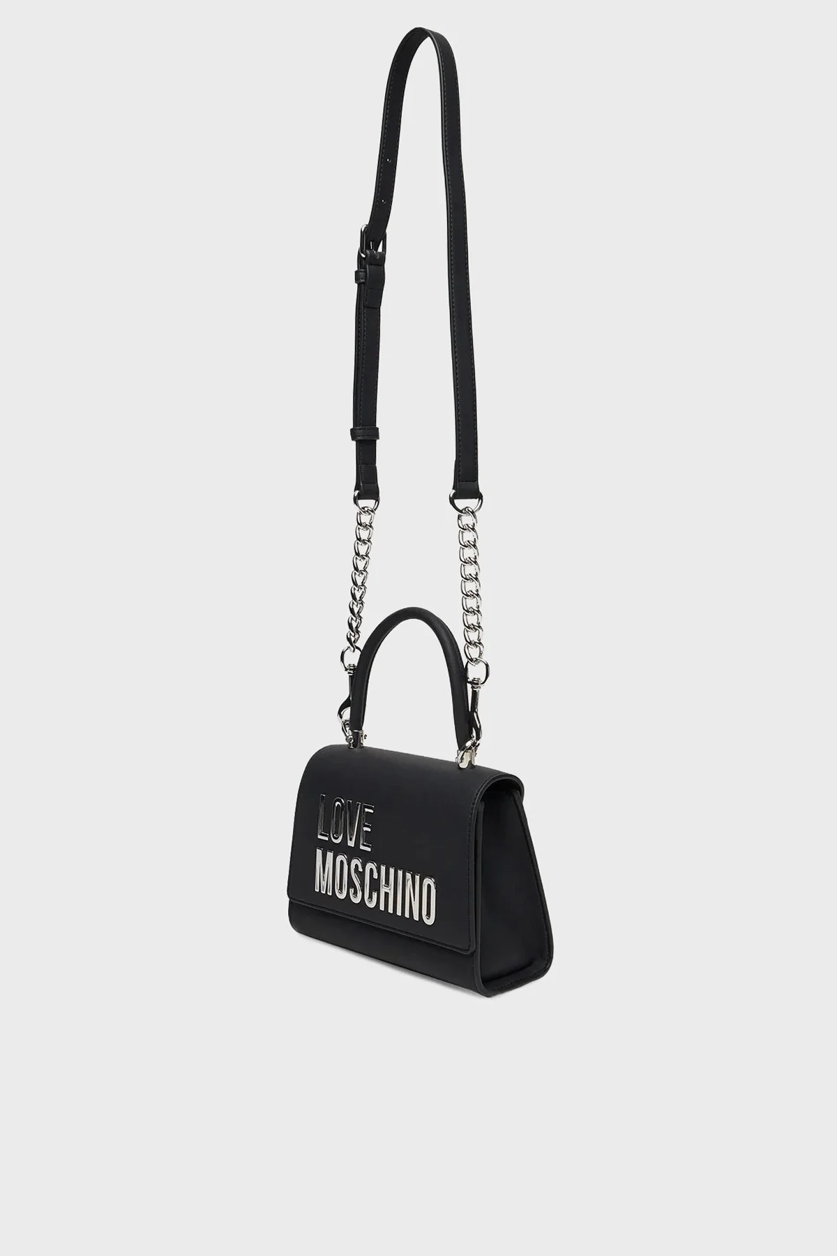 Love Moschino Logolu Çıkarılabilir Zincir Askılı Bayan Çanta JC4024PP1NKD000B SİYAH - 4