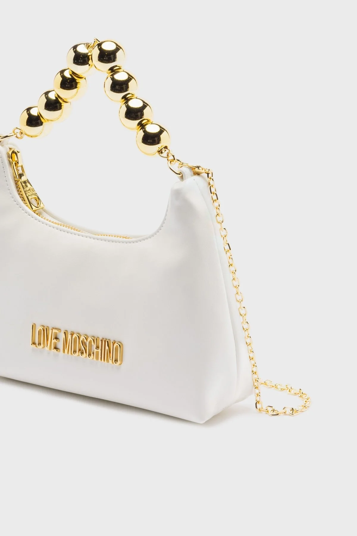 Love Moschino Logolu Çıkarılabilir Zincir Askılı Bayan Çanta JC4252PP0MKS0100 BEYAZ - 4