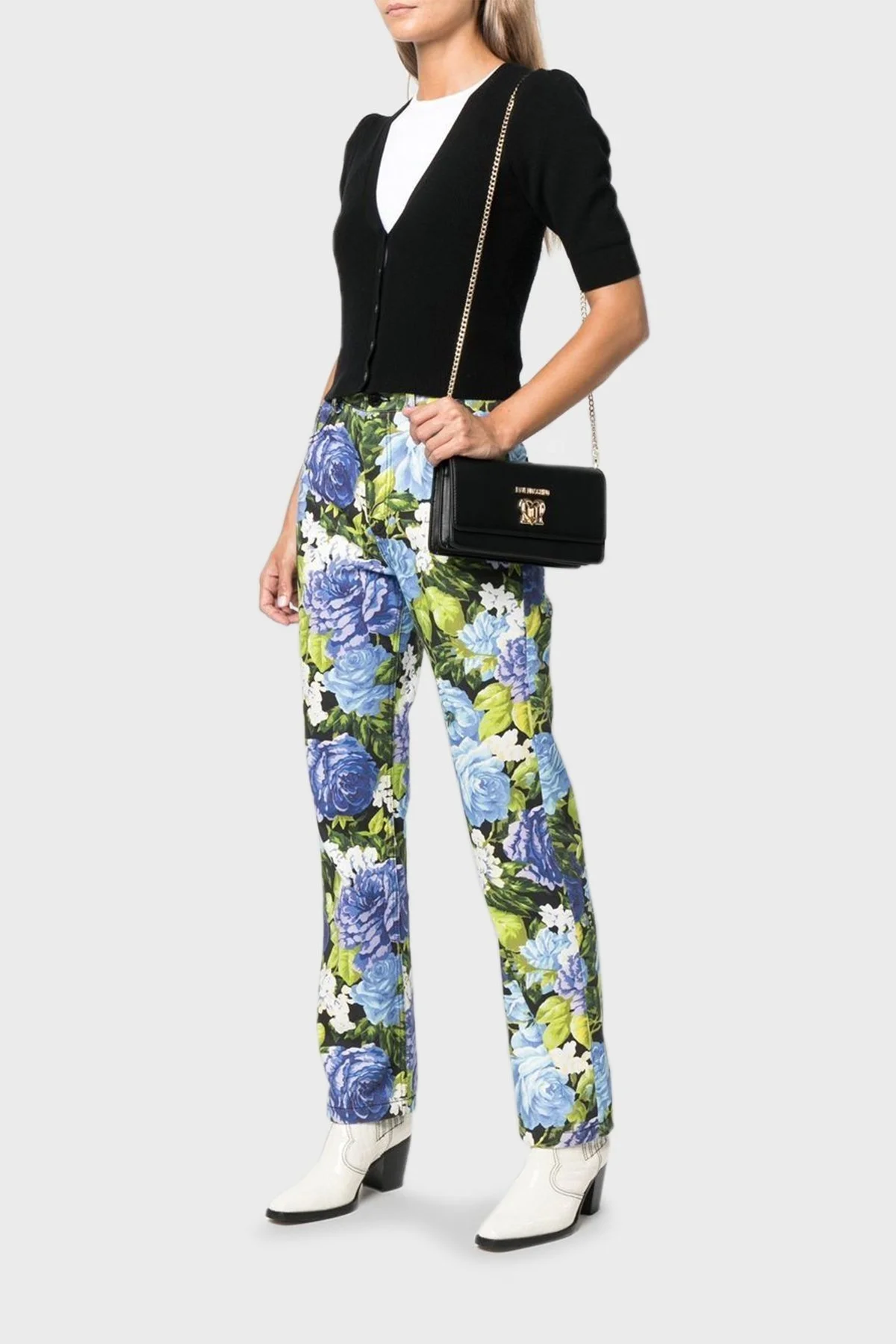 Love Moschino Logolu Çıkarılabilir Zincir Askılı Bayan Çanta JC4393PP0FKO0000 SİYAH - 2