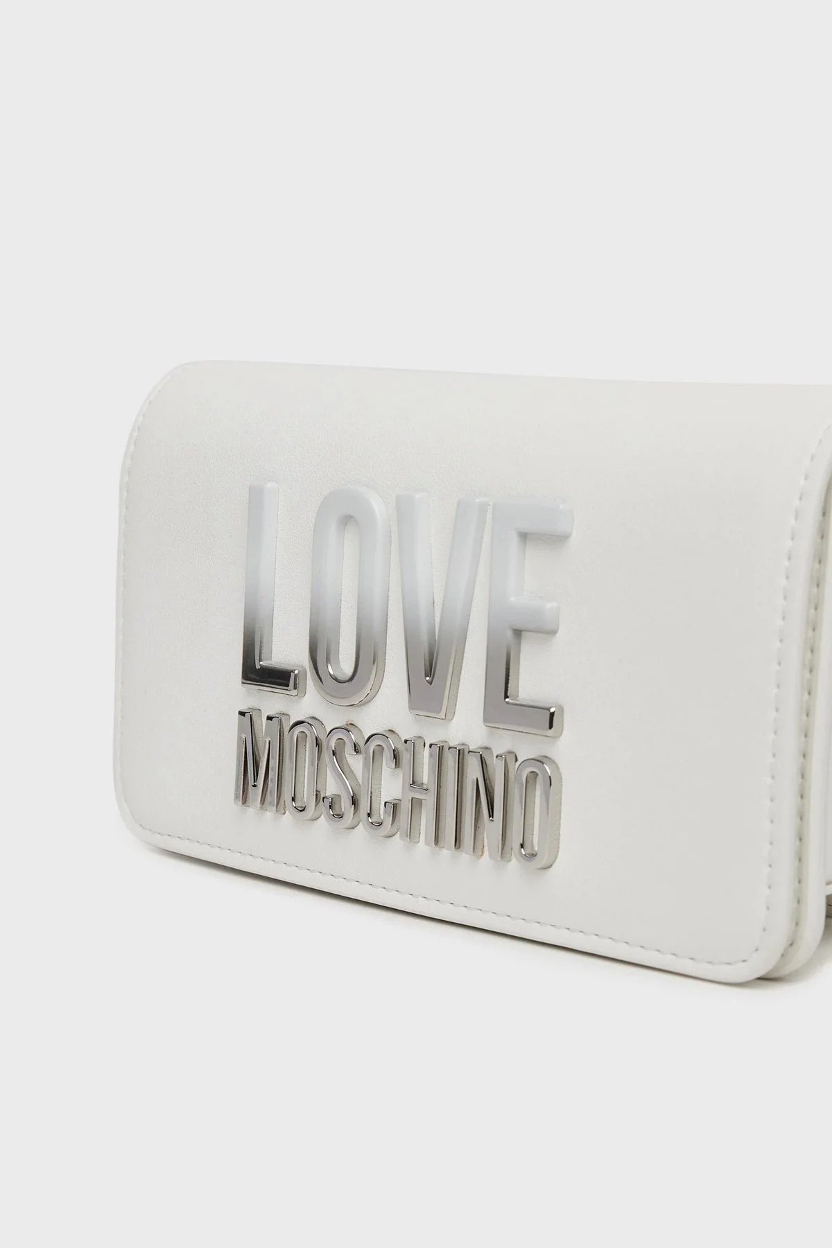 Love Moschino Logolu Çıkarılabilir Zincir Askılı Bayan Çanta JC5728PP0MKD0100 BEYAZ - 4