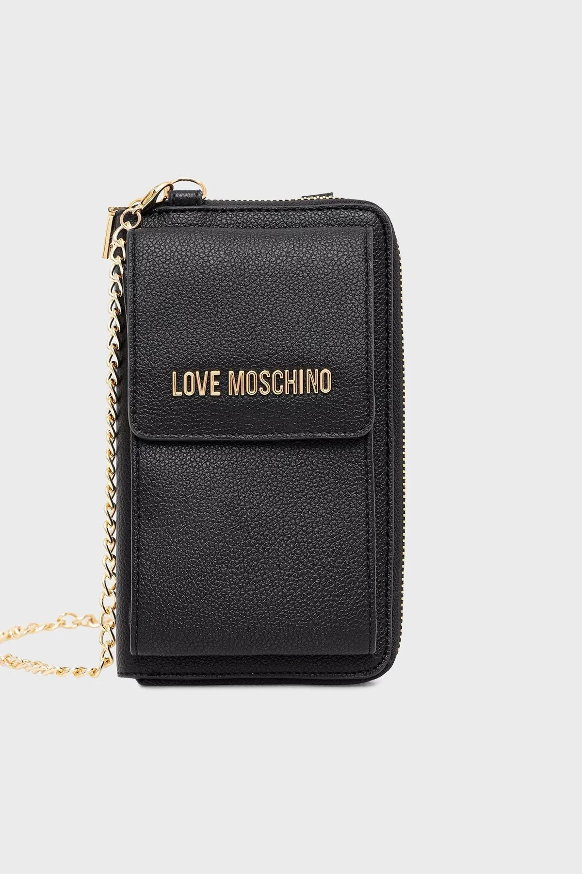 Love Moschino Logolu Çıkarılabilir Zincir Askılı Bayan Telefon Çantası JC5701PP1NLD0000 SİYAH - 1