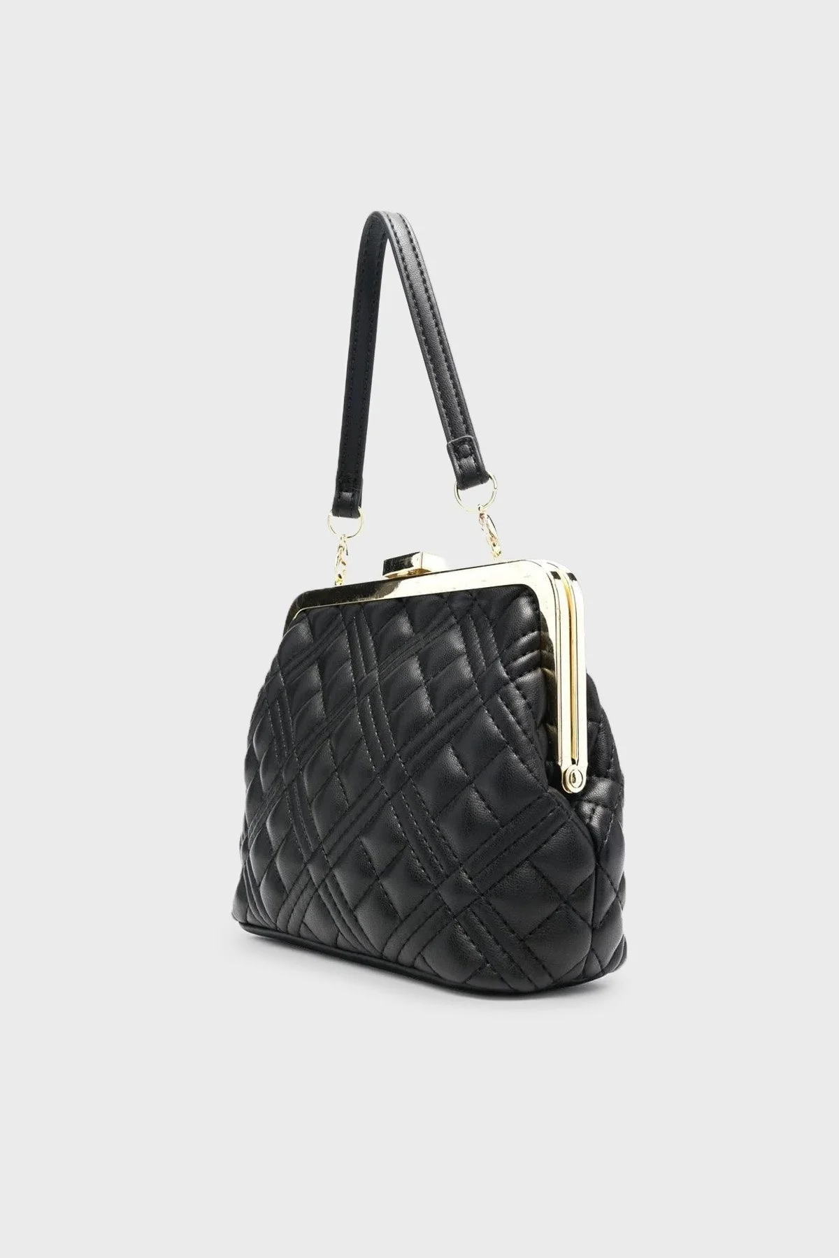 Love Moschino Logolu Çıkarılabilir Zincir Askılı Kapitone Bayan Çanta JC4011PP1GLA0000 SİYAH - 2