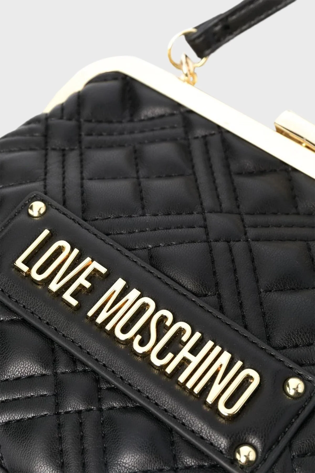 Love Moschino Logolu Çıkarılabilir Zincir Askılı Kapitone Bayan Çanta JC4011PP1GLA0000 SİYAH - 3