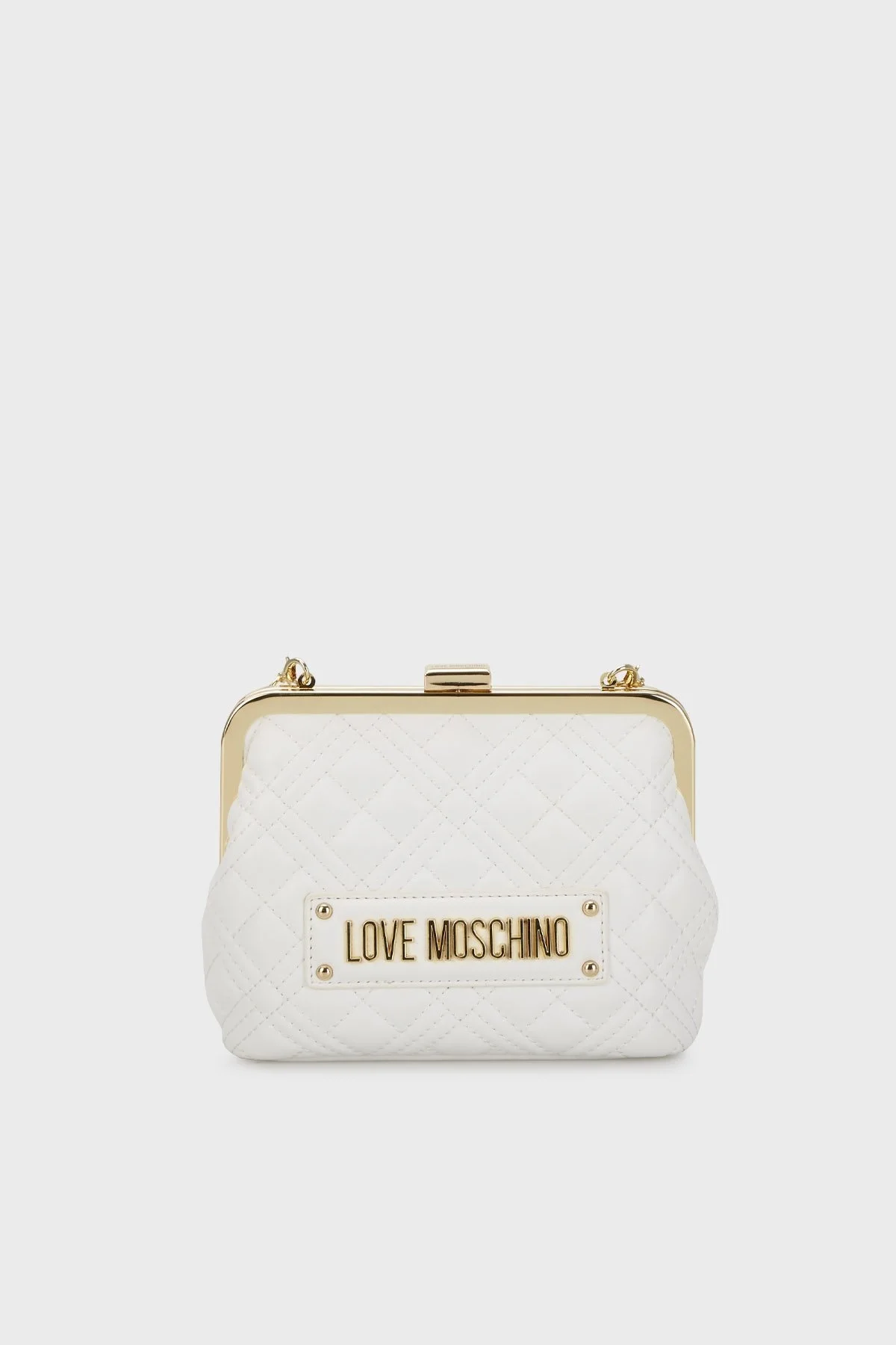Love Moschino Logolu Çıkarılabilir Zincir Askılı Kapitone Bayan Çanta JC4011PP1GLA0120 BEYAZ - 1