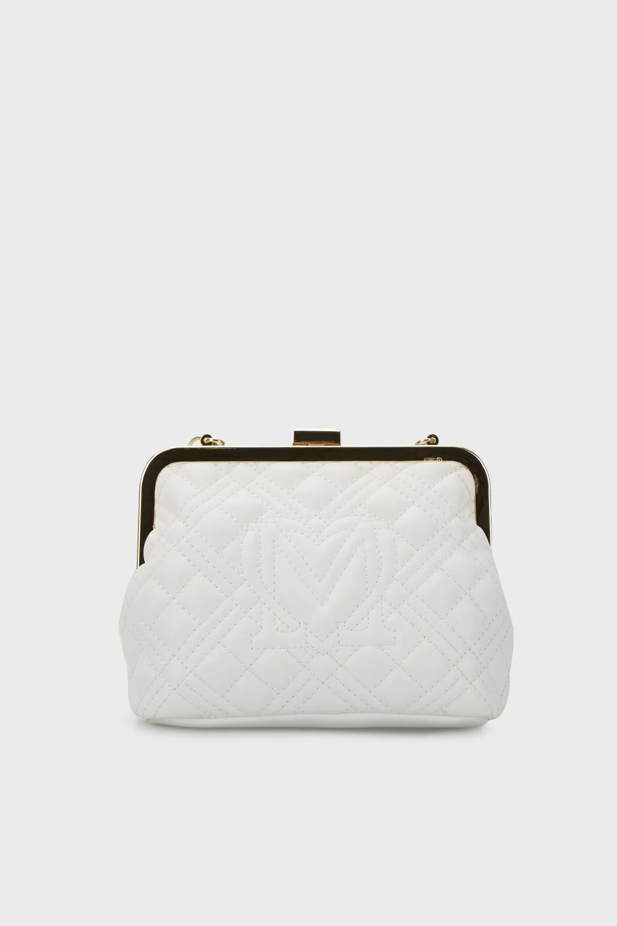Love Moschino Logolu Çıkarılabilir Zincir Askılı Kapitone Bayan Çanta JC4011PP1GLA0120 BEYAZ - 3